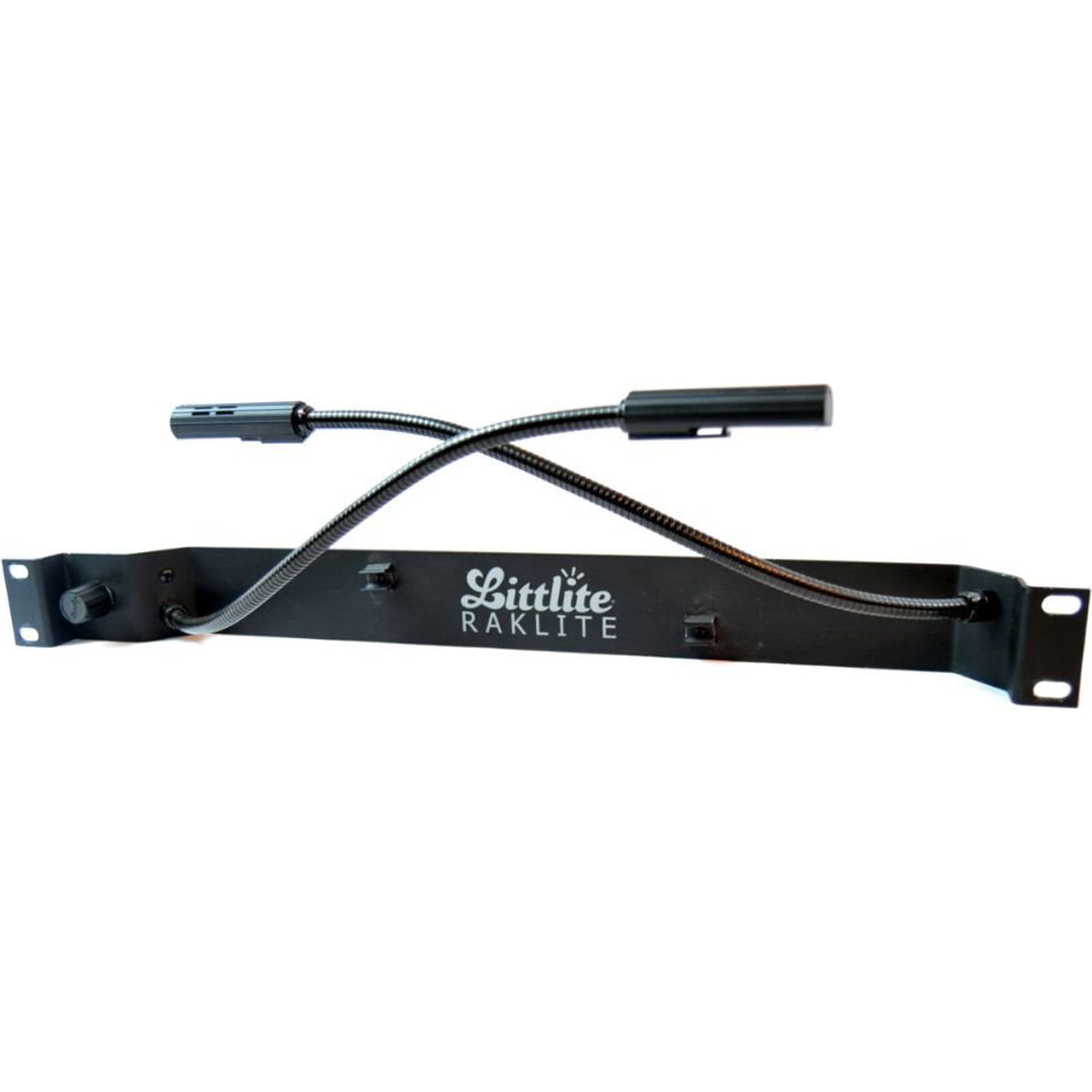 Littlite RL-10-DE-LED Raklite Rackmount Dual LED 12" Gooseneck Lamps with Euro Power Supply