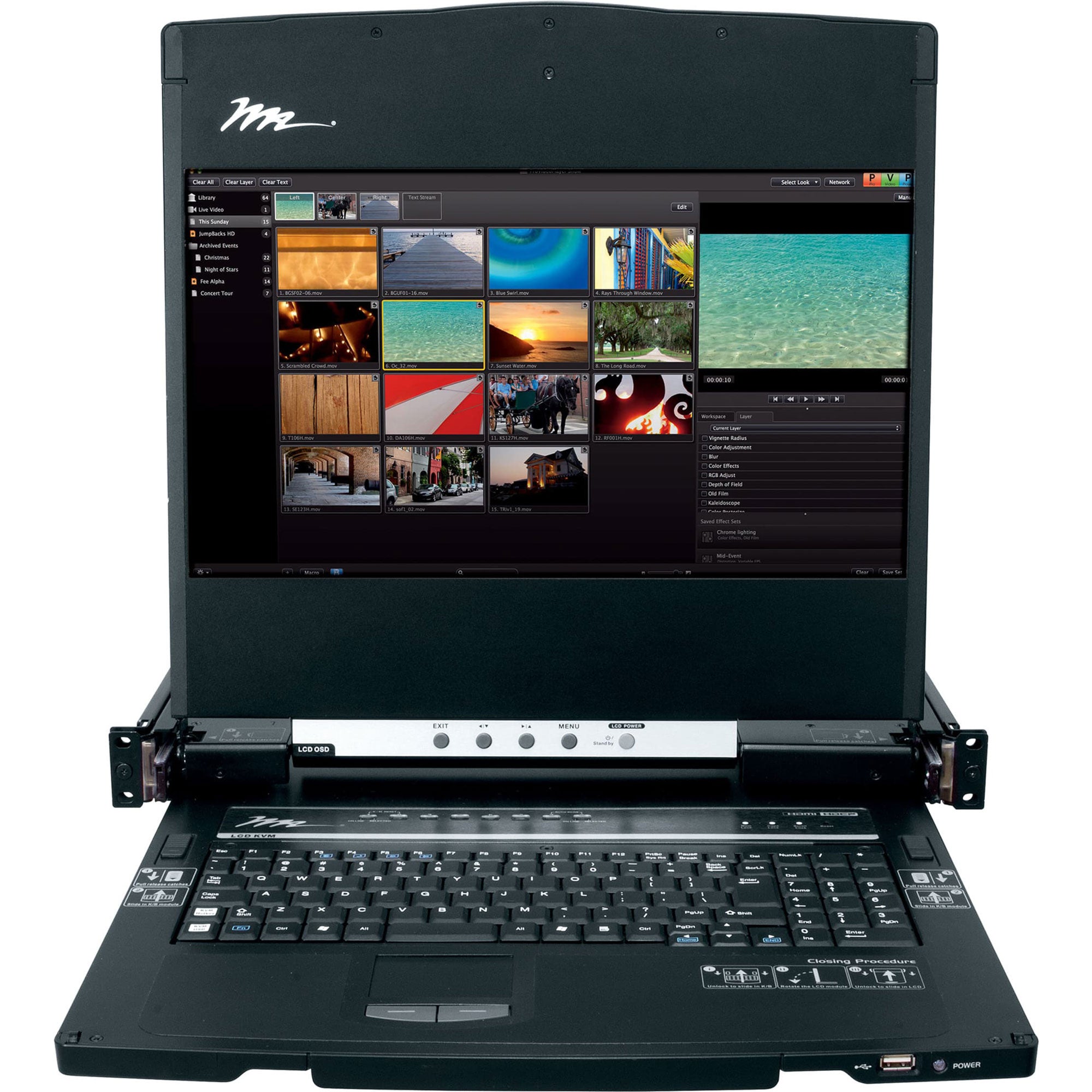 Middle Atlantic RM-KB-LCD17KVMHD Rackmount LCD, Keyboard and Touchpad