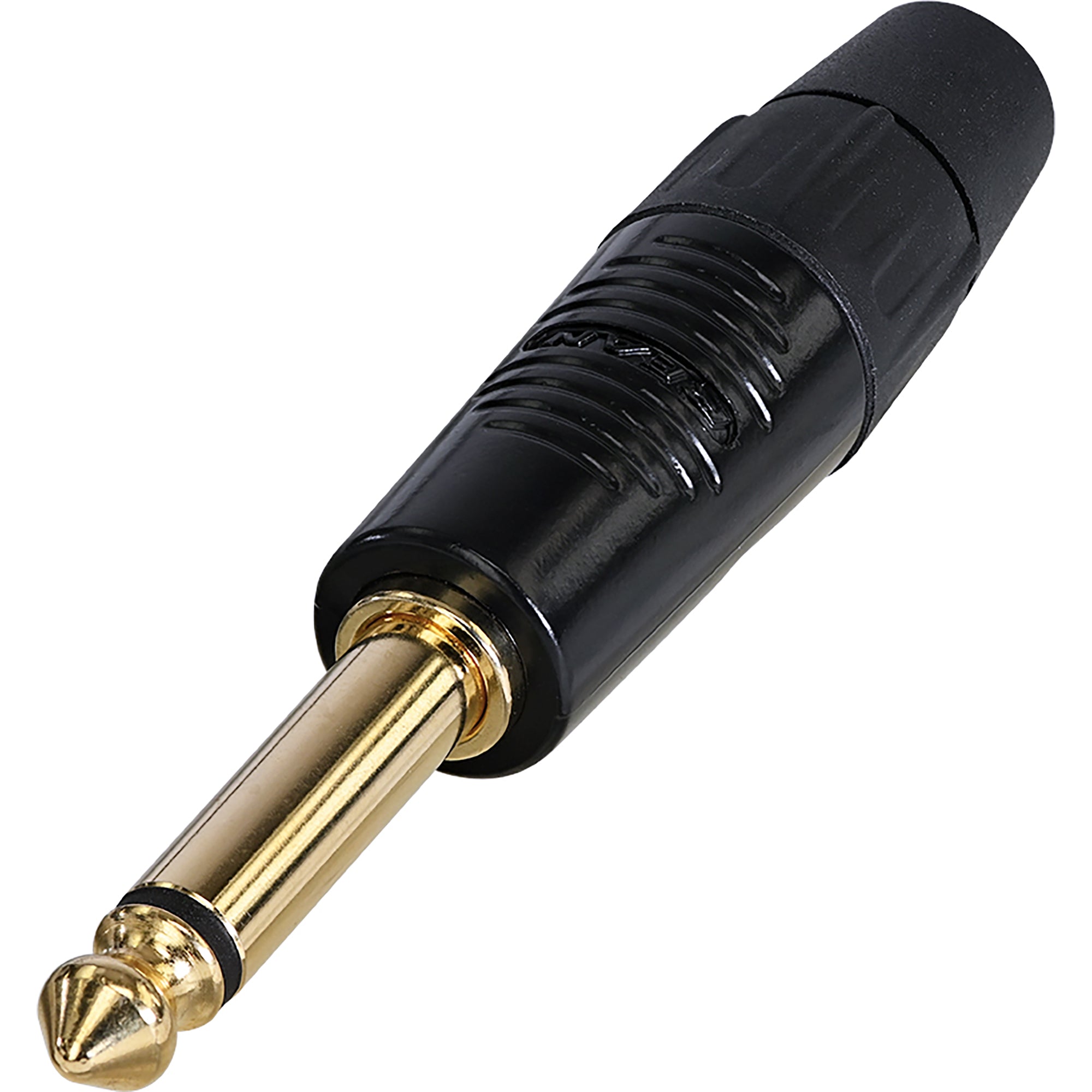 Neutrik Rean RP2C-B Finger Groove 1/4" TS Mono Plug (Black/Gold, Box of 100)