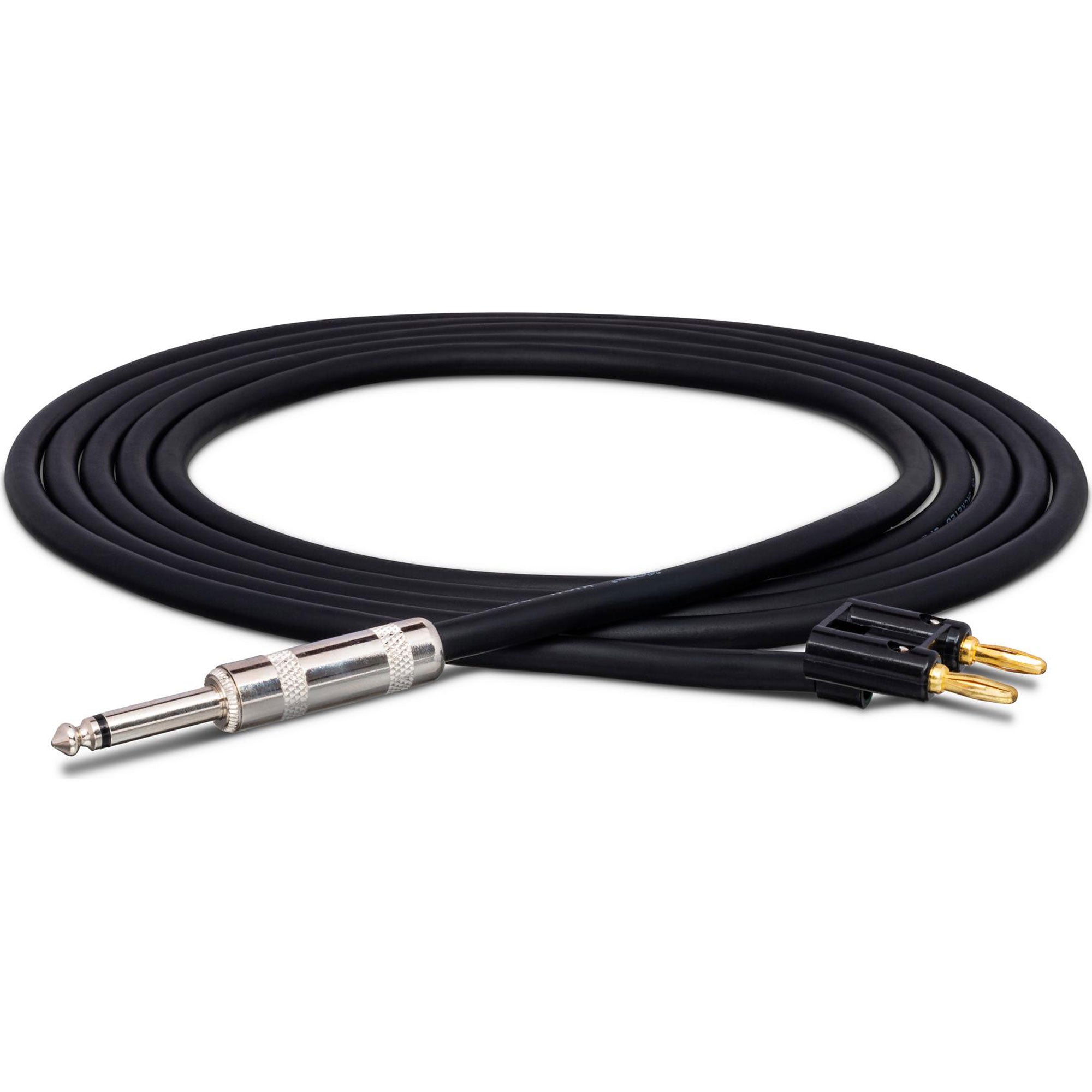 Hosa SKJ-605BN 1/4" TS to Dual Banana 16 AWG Speaker Cable (5')