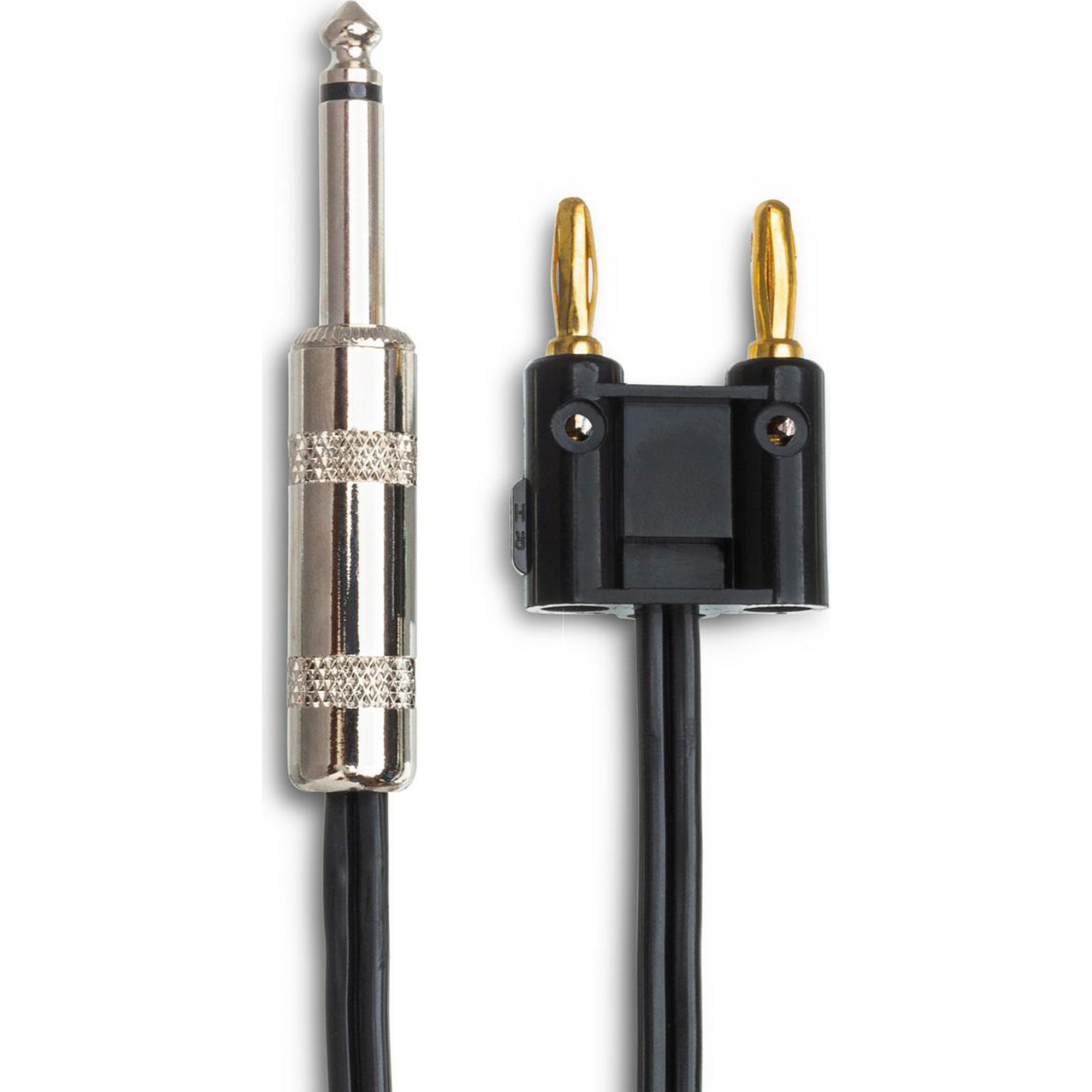 Hosa SKZ-620BN 1/4" TS to Dual Banana 16 AWG Zip-Style Speaker Cable (20')