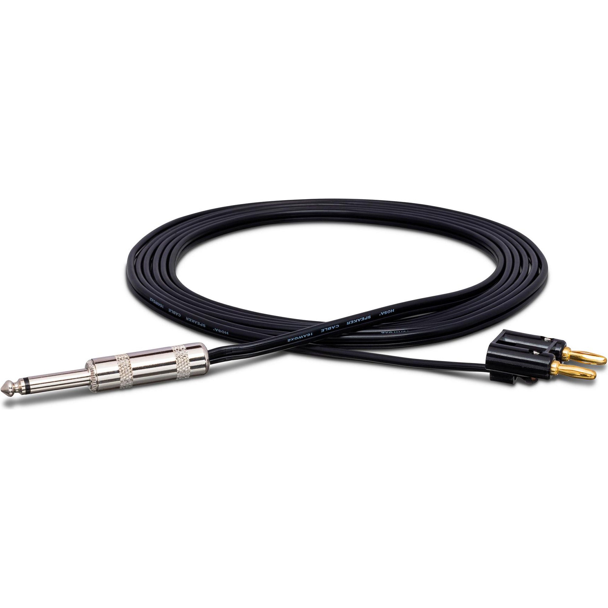 Hosa SKZ-675BN 1/4" TS to Dual Banana 16 AWG Zip-Style Speaker Cable (75')