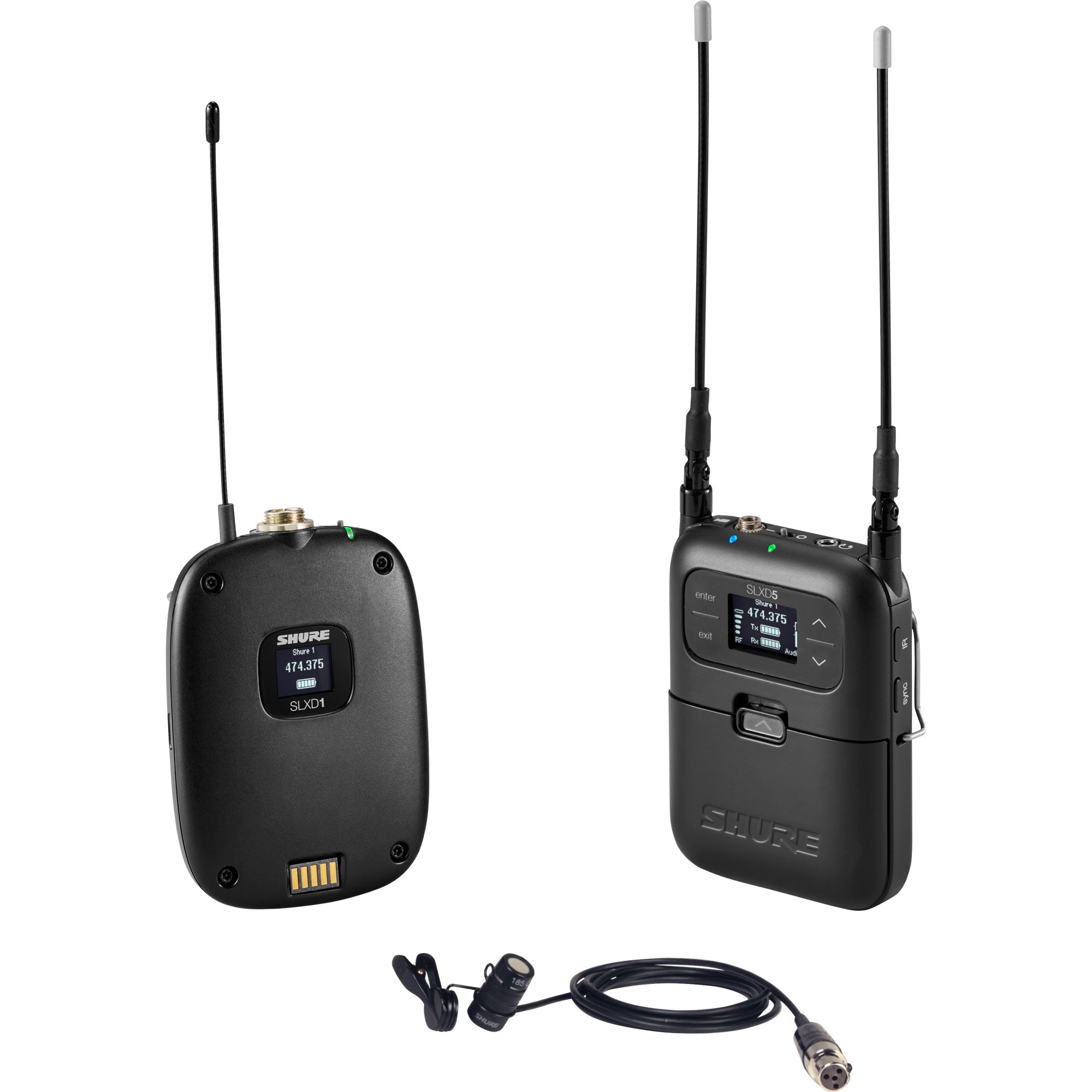 Shure SLXD15/85 Digital Camera-Mount Wireless WL185 Lavalier Mic System (H55: 514-558 MHz)