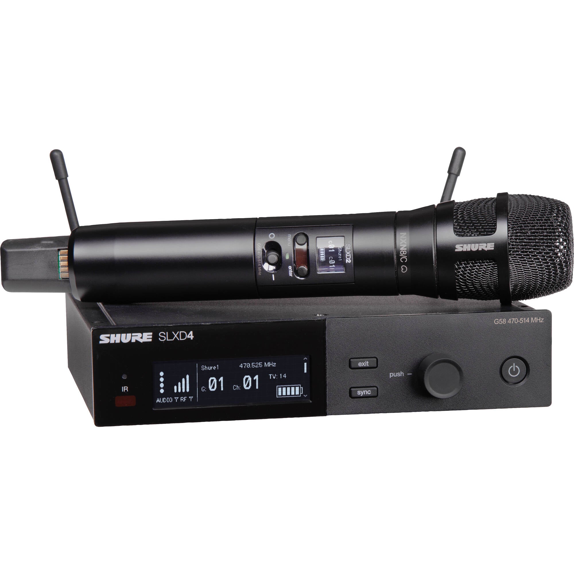 Shure SLXD24/N8CB Digital Wireless Nexadyne 8/C Handheld Microphone System (H55: 514-558 MHz)