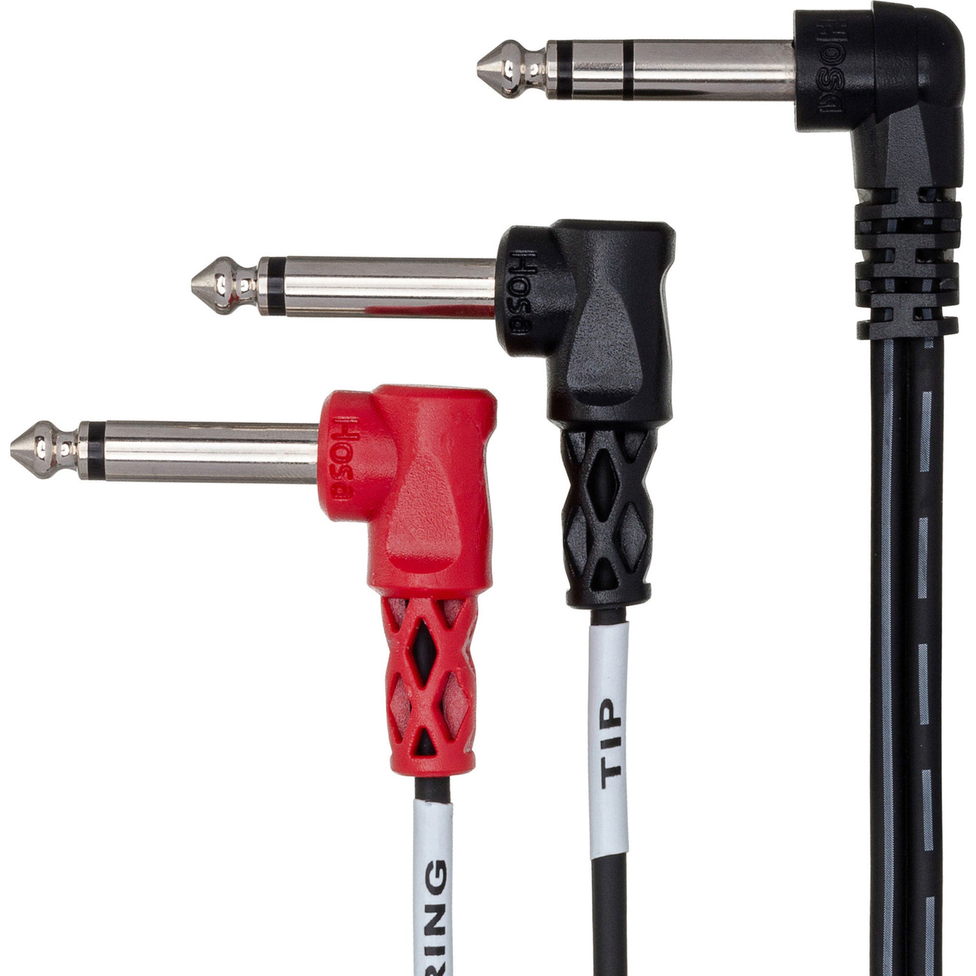 Hosa STP-201RR Right-Angle 1/4" TRS Male to Dual Right-Angle 1/4" TS Male Insert Cable (3.3')