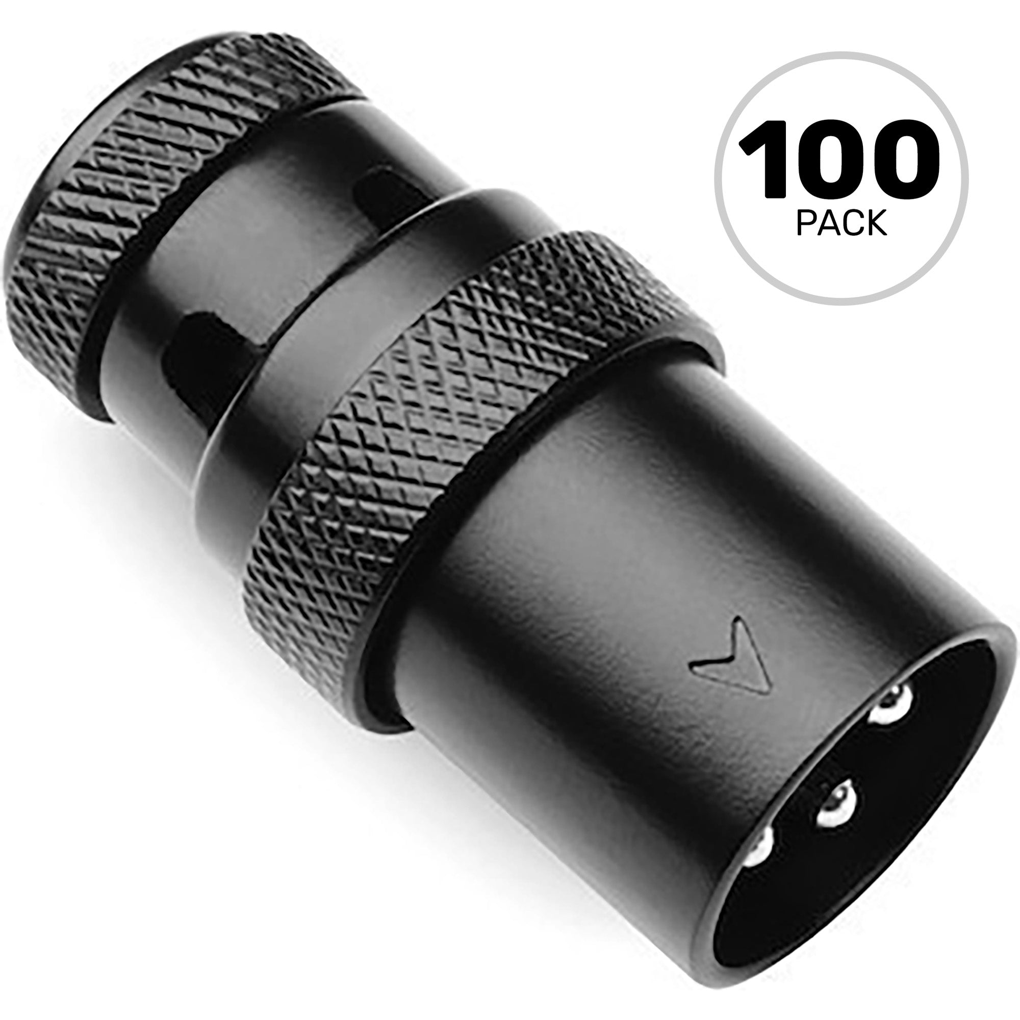 SquarePlug SPXA-MBK Low-Profile 90° Heavy-Duty Metal 3-Pin Male XLR Connectors (Black, 100 Pack)