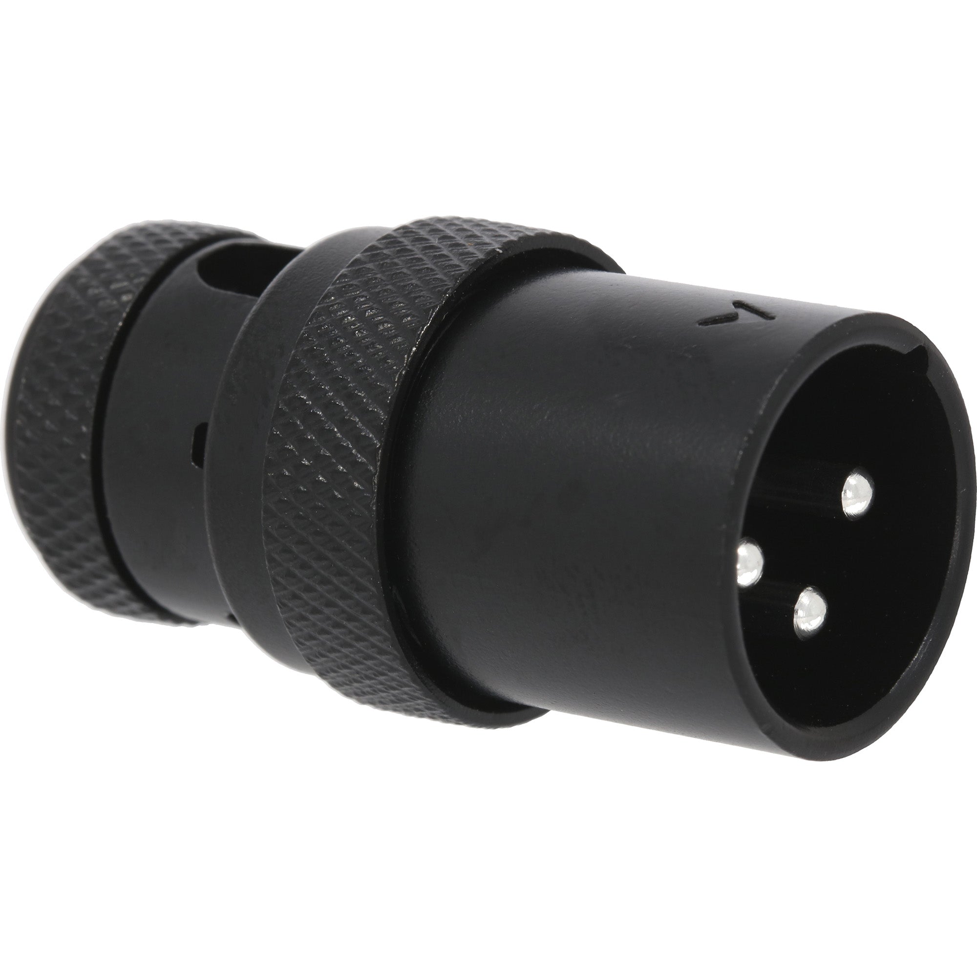 SquarePlug SPXA-MBK Low-Profile 90° Heavy-Duty Metal 3-Pin Male XLR Connector (Black)