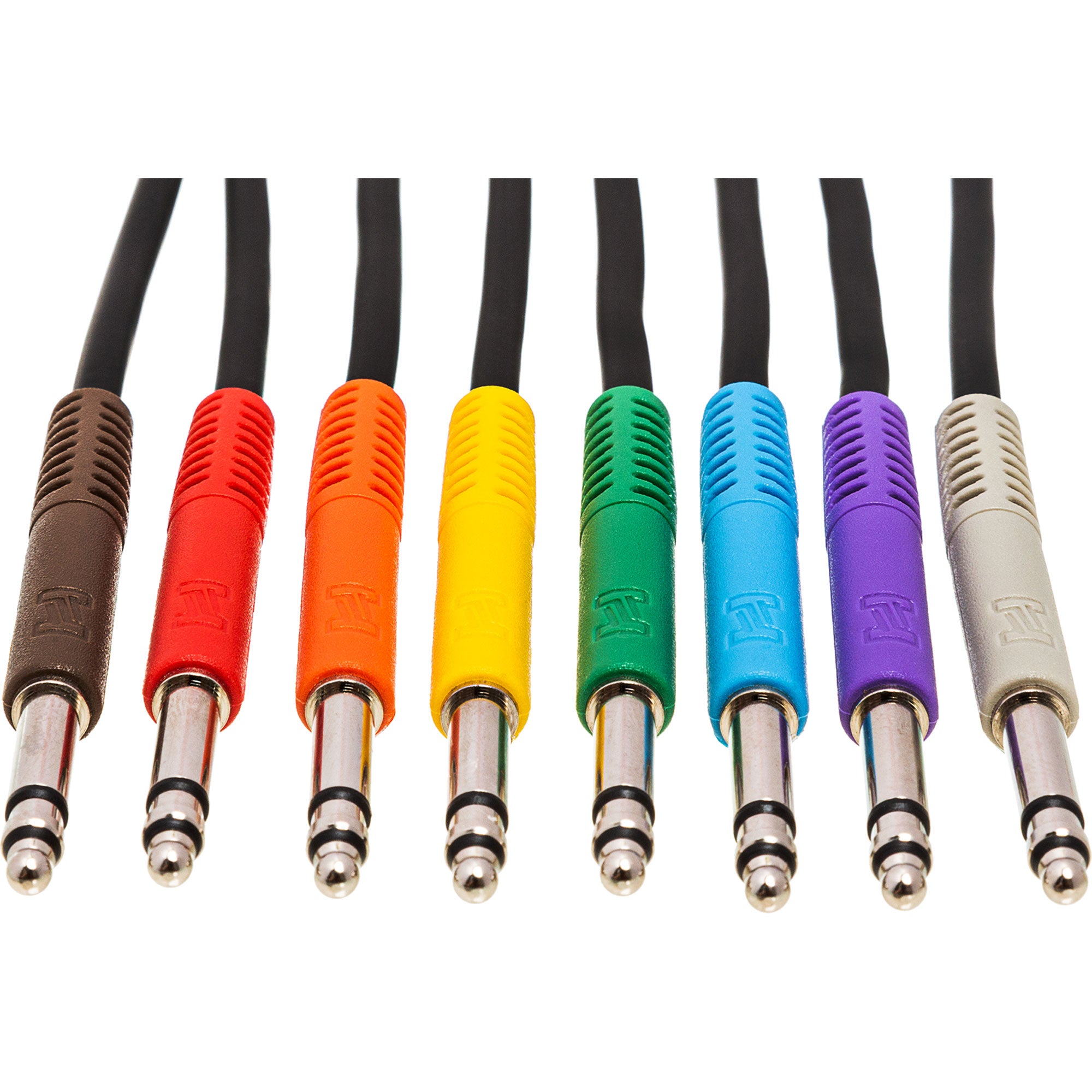 Hosa TTS-830 8-Pack of TT TRS Male Bantam to TT TRS Male Bantam Balanced Patch Cables (1')