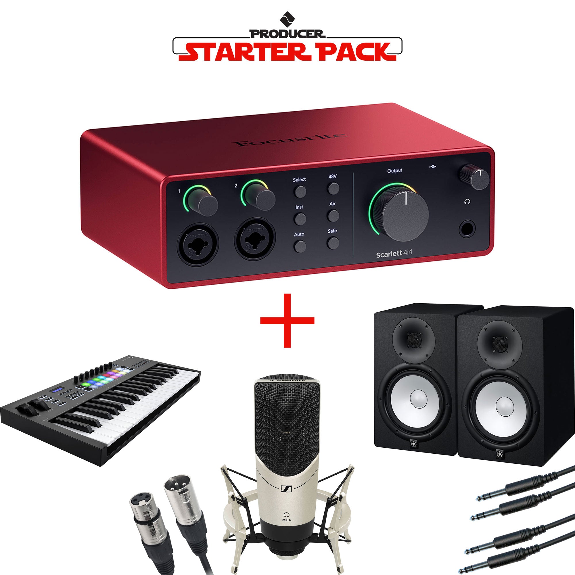 Focusrite Scarlett 4i4 Producer Starter Pack with Interface, Studio Monitors, Mic & MIDI Controller