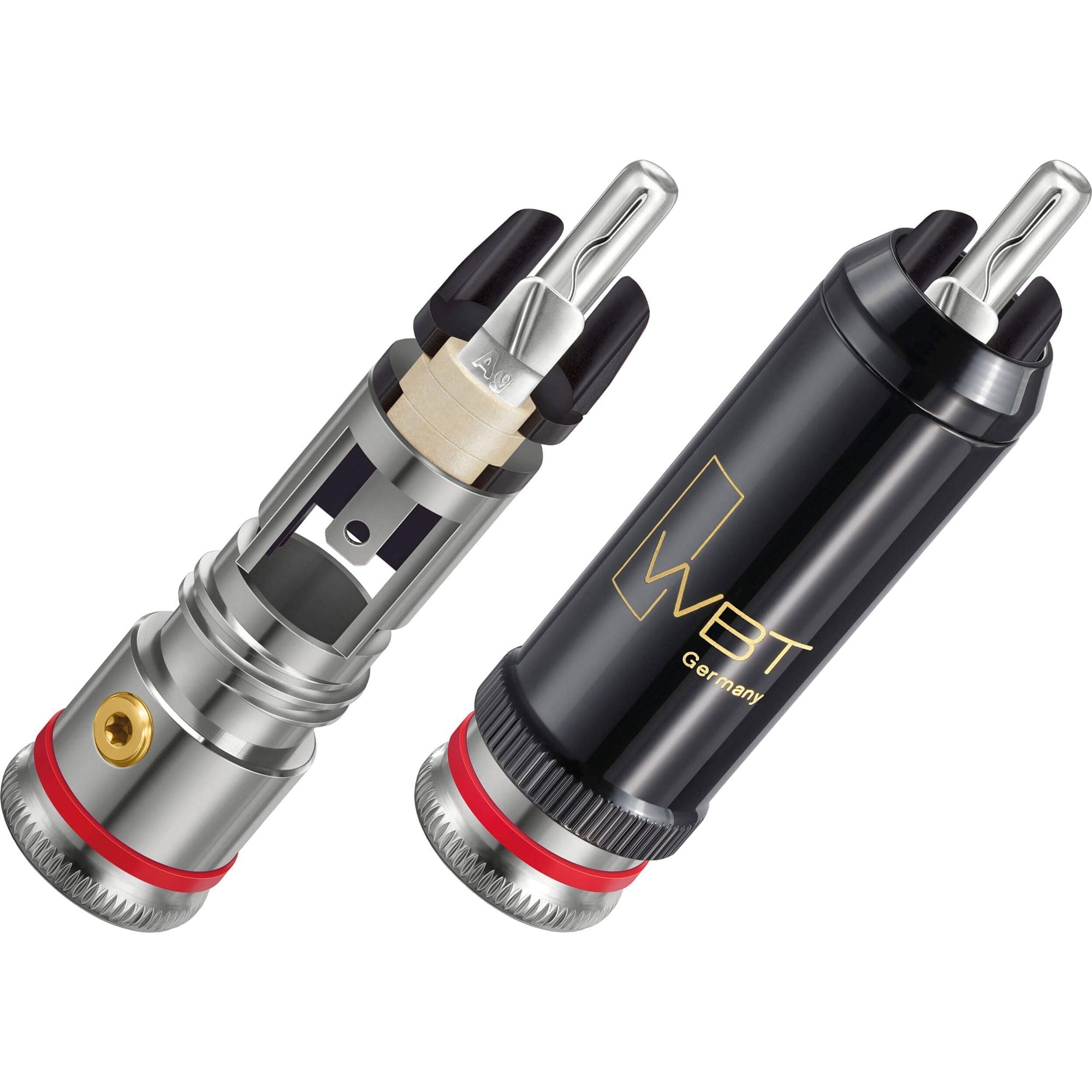 WBT 0102-Ag NextGen Silver Signature Male RCA Connector (Single, Red)