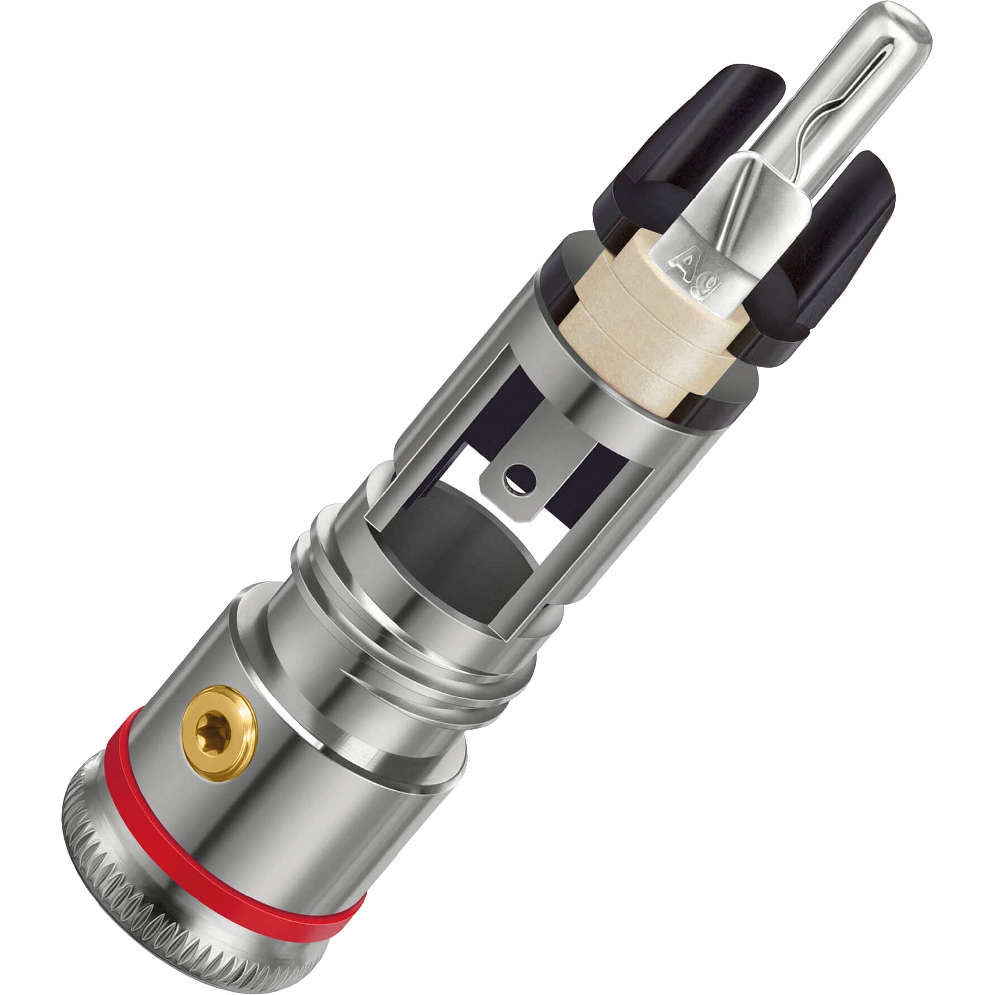 WBT 0102-Ag NextGen Silver Signature Male RCA Connector (Single, White)