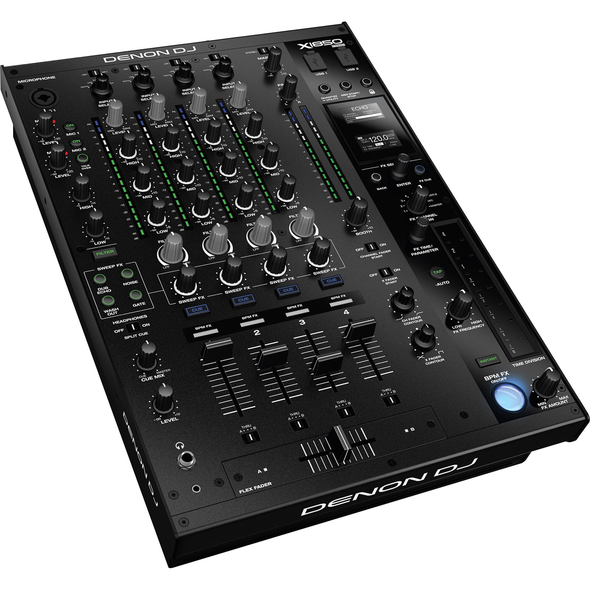 Denon DJ X1850 Prime Professional 4-Channel DJ Club Mixer with Smart Hub