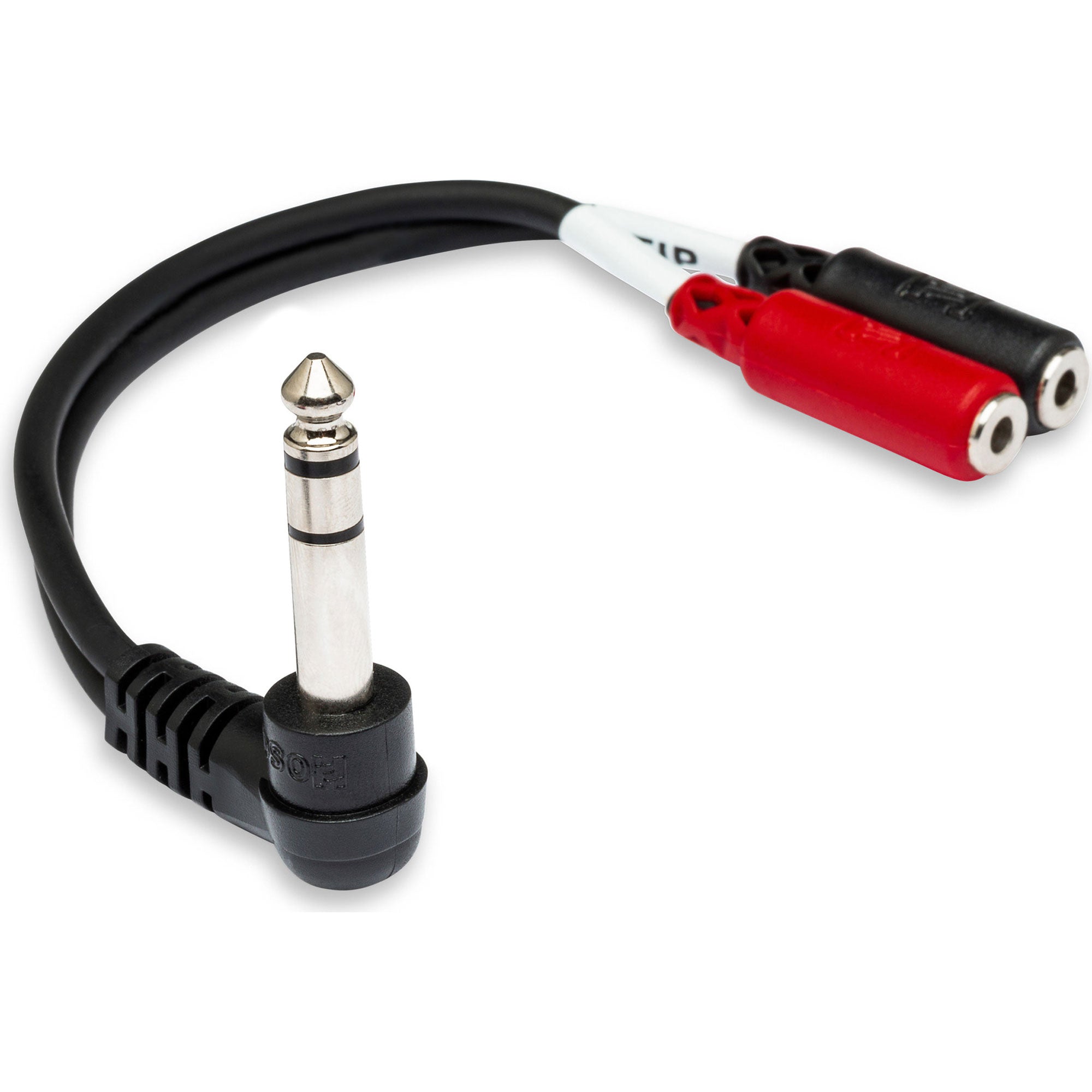 Hosa YPM-523 Right-Angle Male 1/4" TRS to Dual Female 3.5mm TRS Stereo Breakout Cable