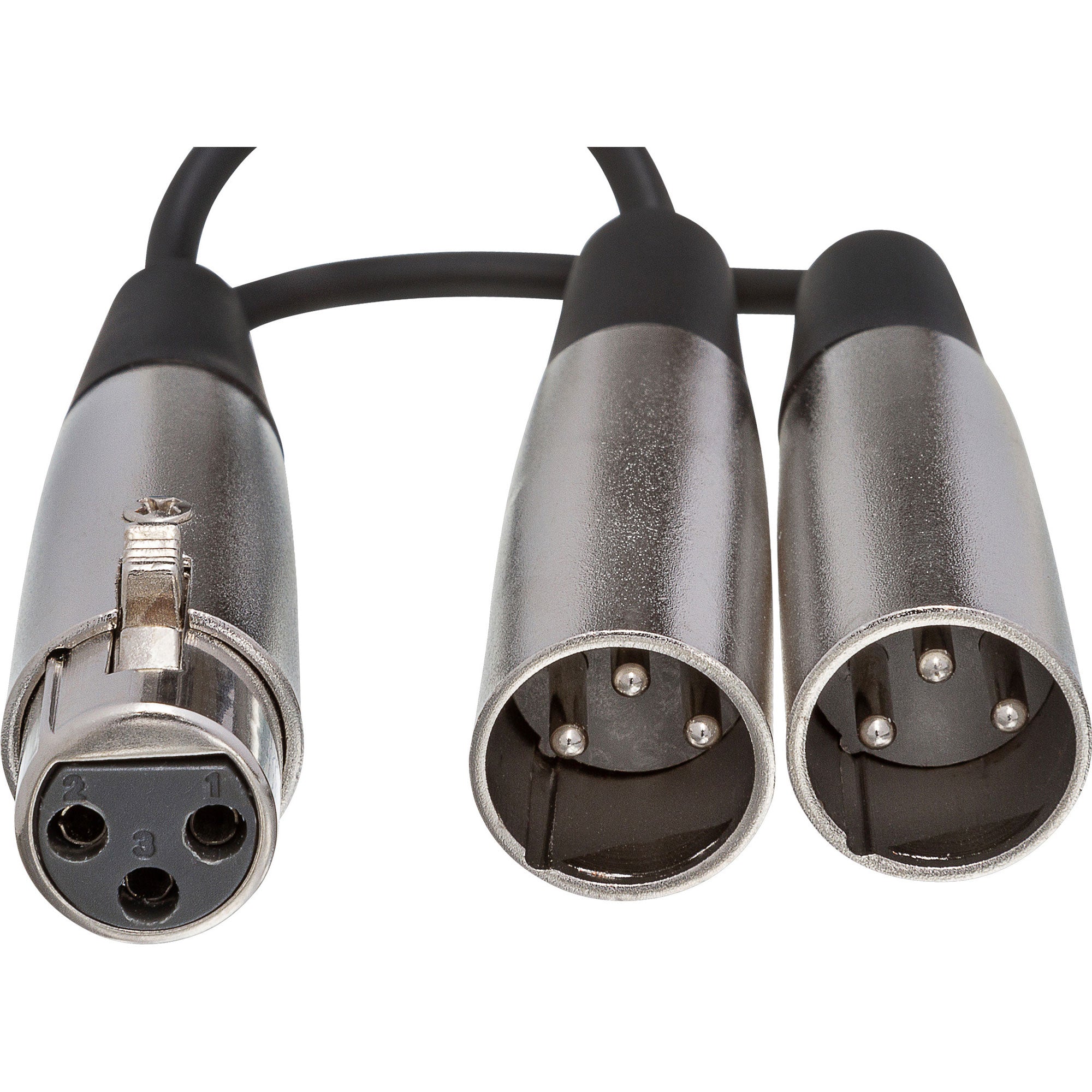 Hosa YXM-101.5 XLR3F to Dual XLR3M Y Cable (18")