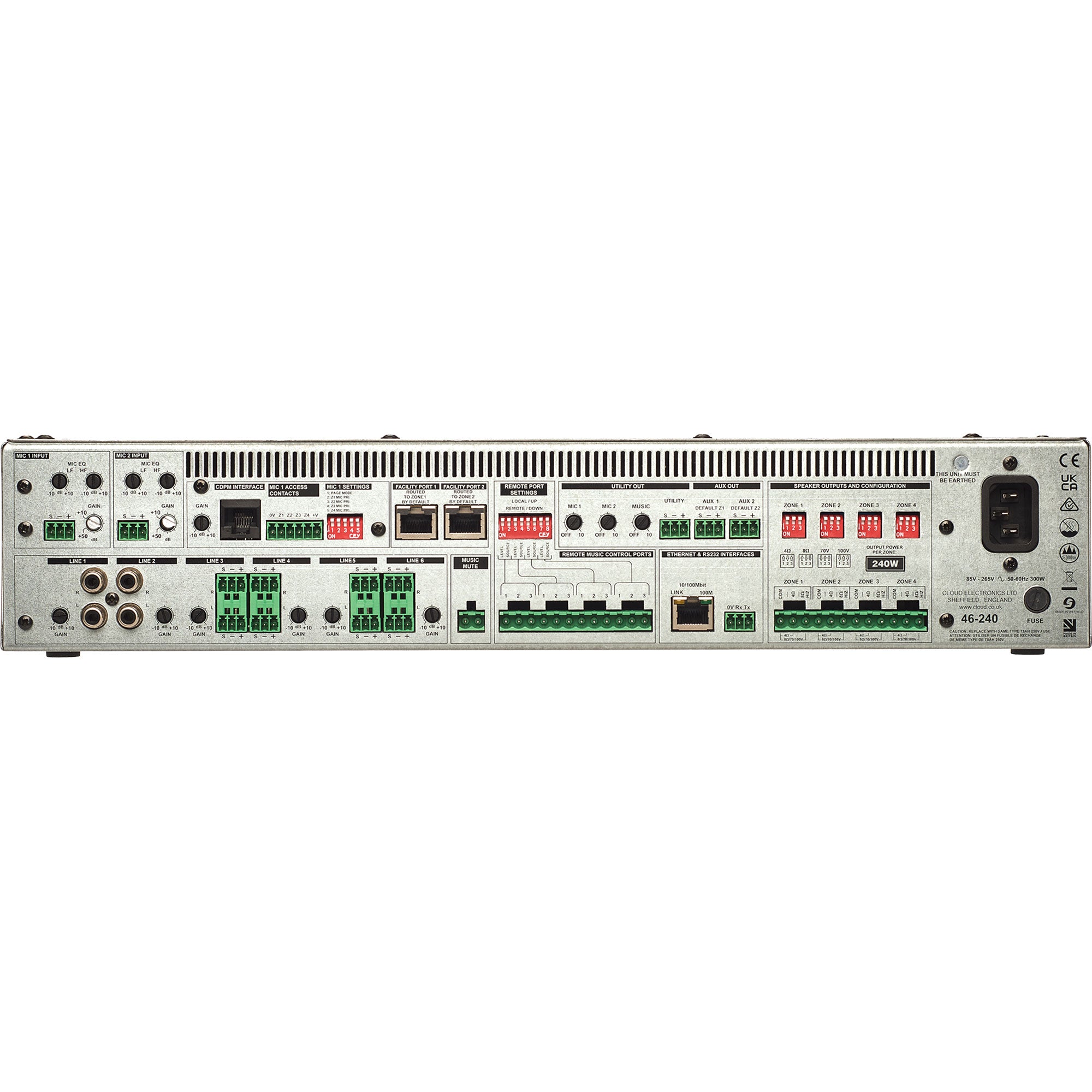 Cloud 46-240 4 Zone Integrated Mixer Amplifier (4 x 240W)