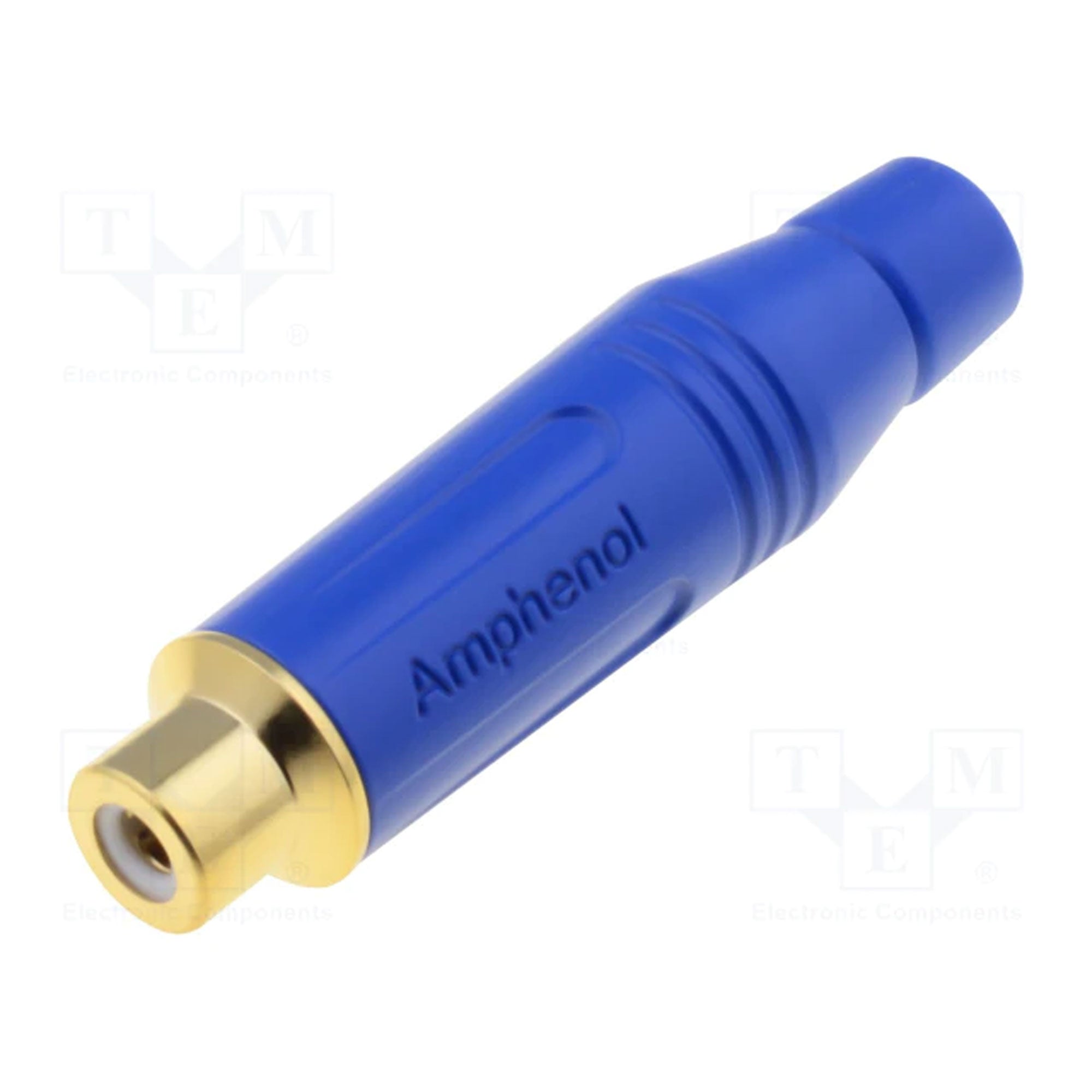 Amphenol ACJR-BLU Gold Plated Female RCA Phono Cable Mount Connector (Blue, Box of 100)