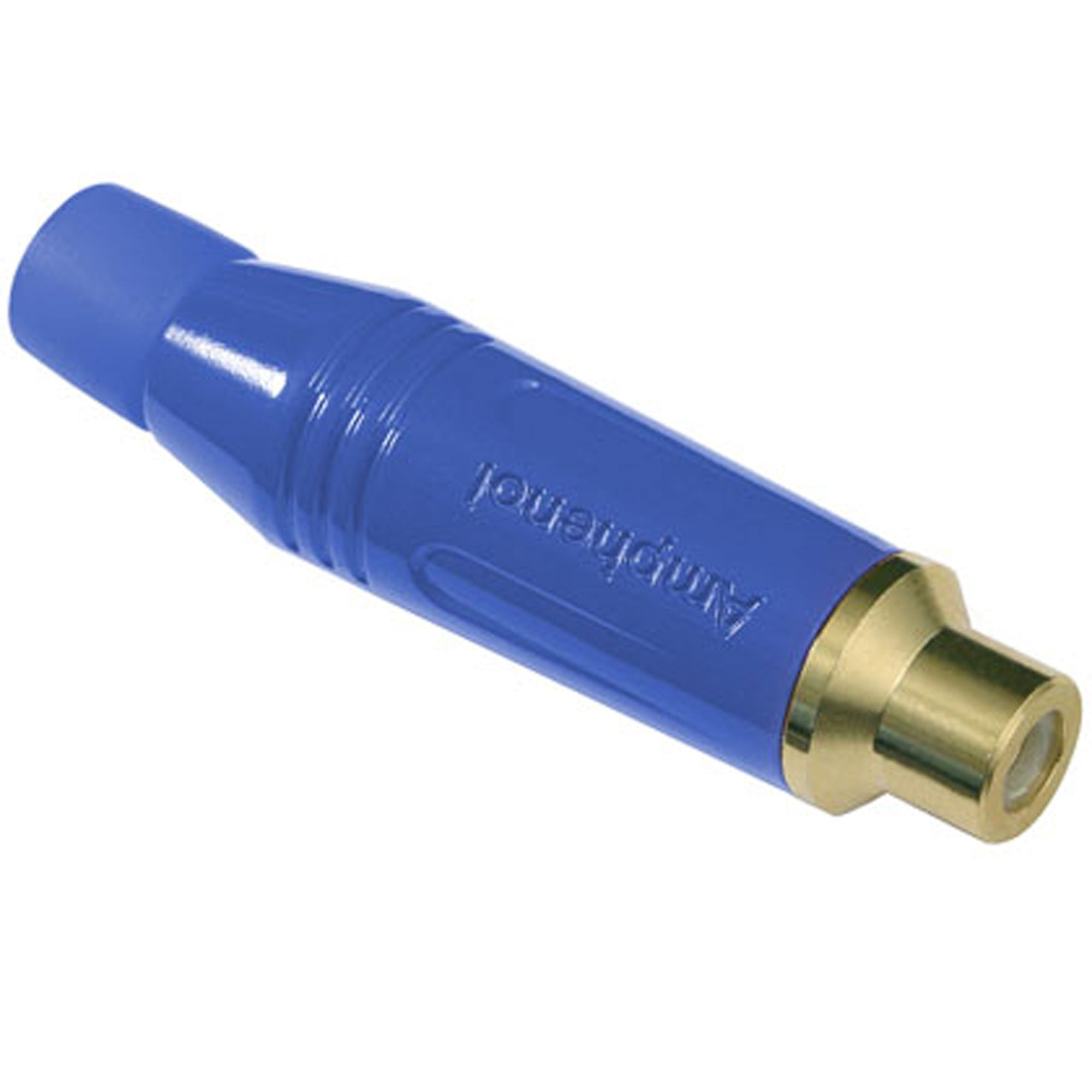 Amphenol ACJR-BLU Gold Plated Female RCA Phono Cable Mount Connector (Blue, Box of 100)