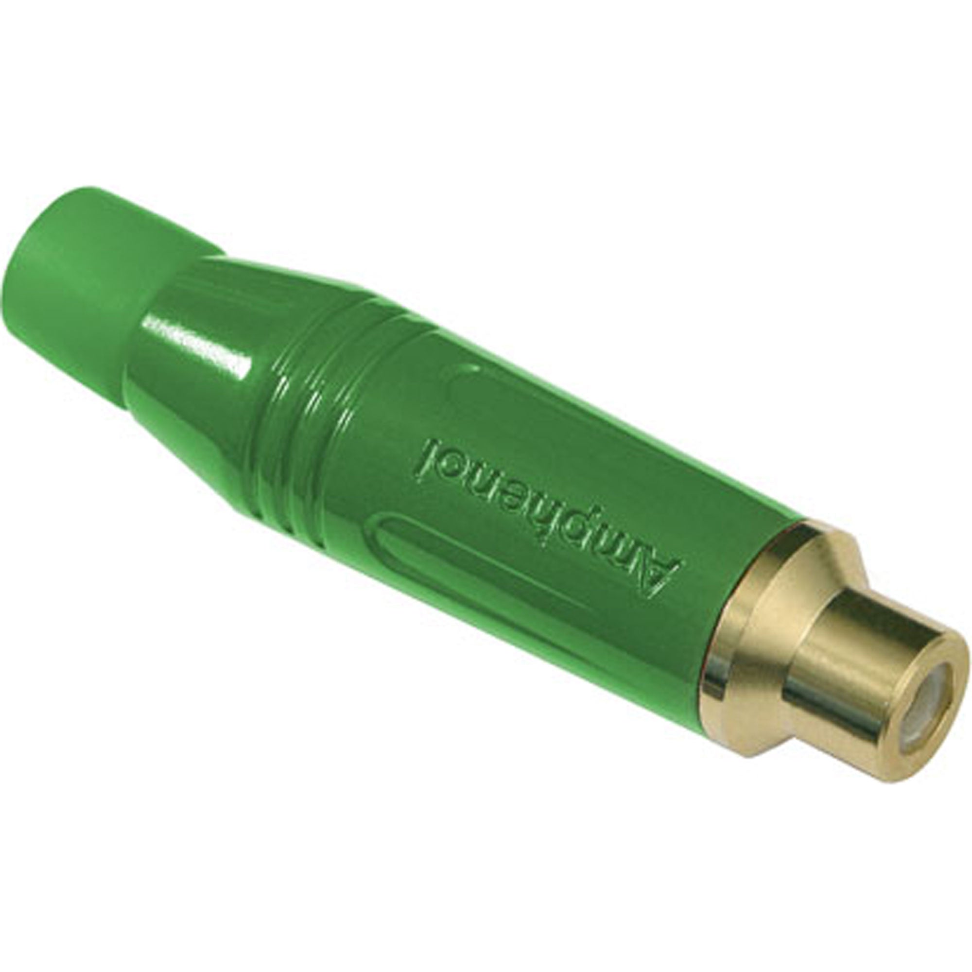 Amphenol ACJR-GRN Gold Plated Female RCA Phono Cable Mount Connector (Green, Box of 100)