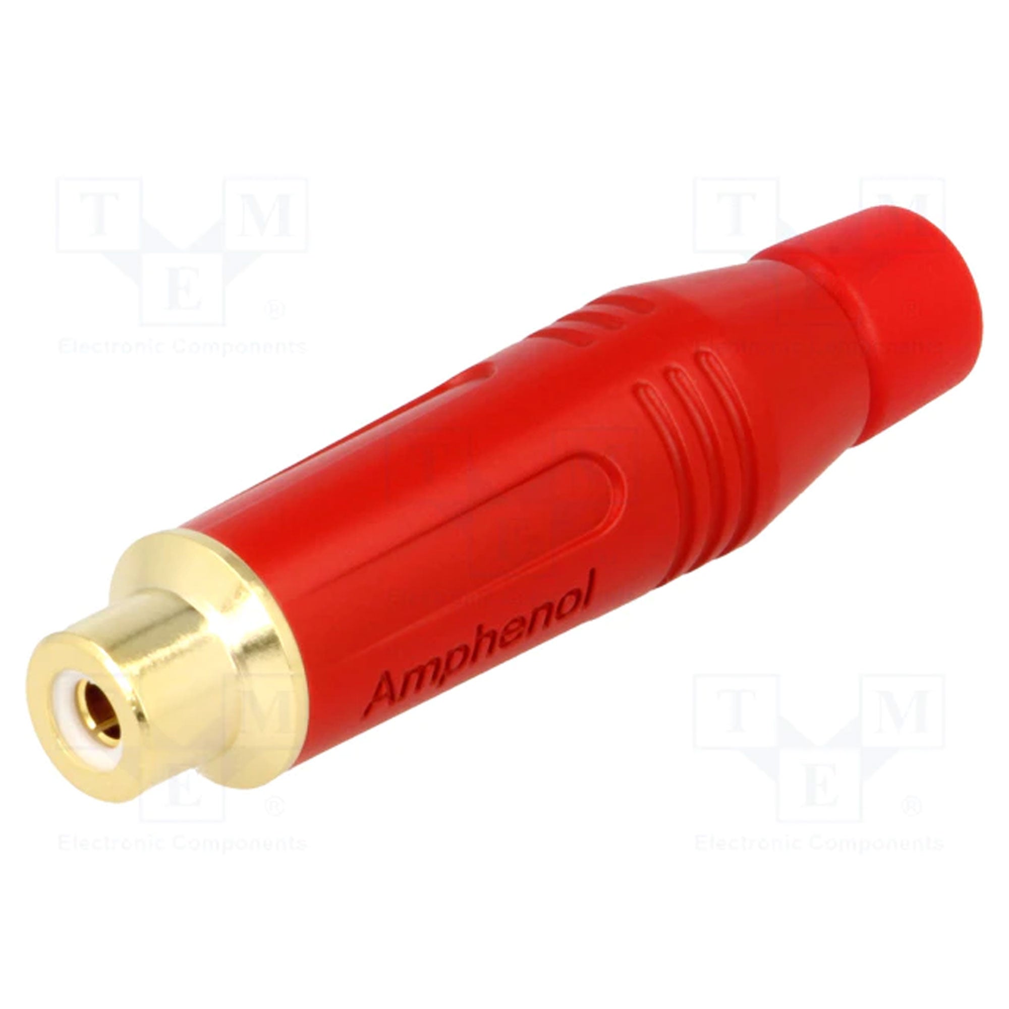 Amphenol ACJR-RED Gold Plated Female RCA Phono Cable Mount Connector (Red, Box of 100)