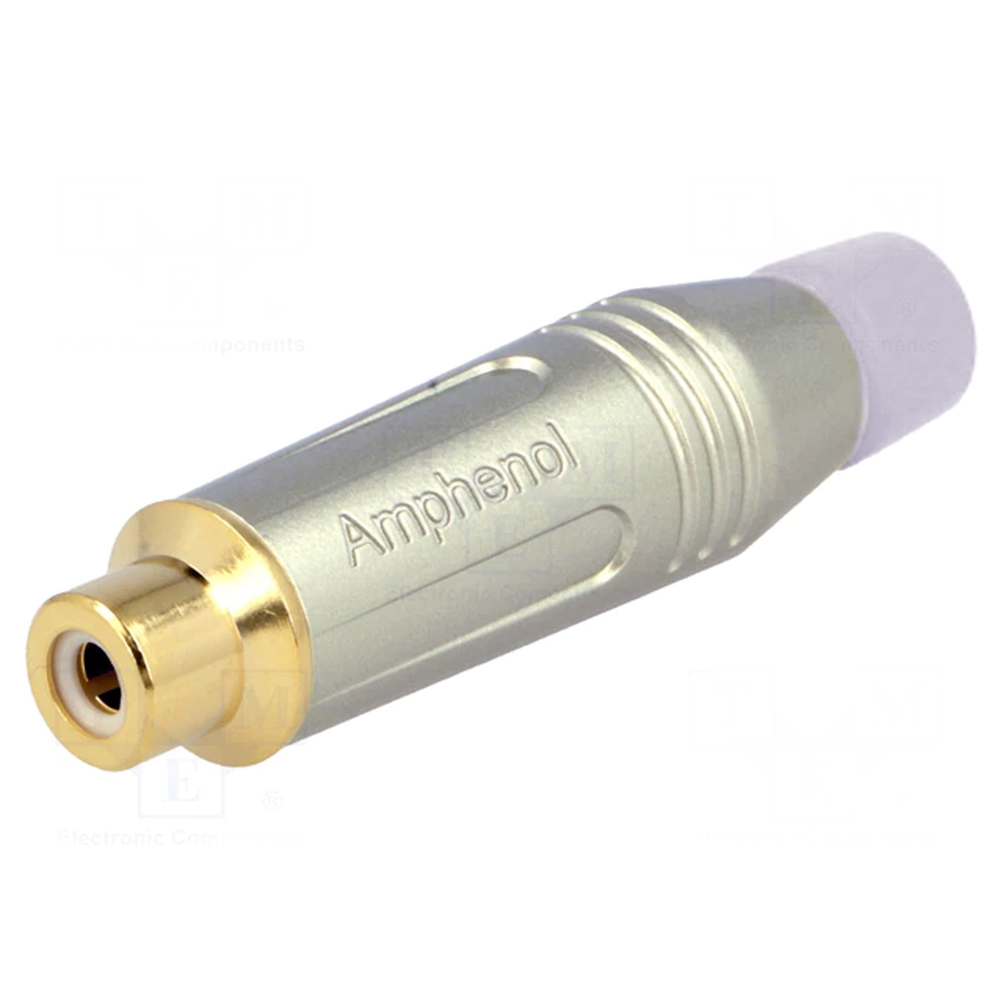 Amphenol ACJR-SWH Gold Plated Female RCA Phono Cable Mount Connector (Nickel/White, Box of 100)