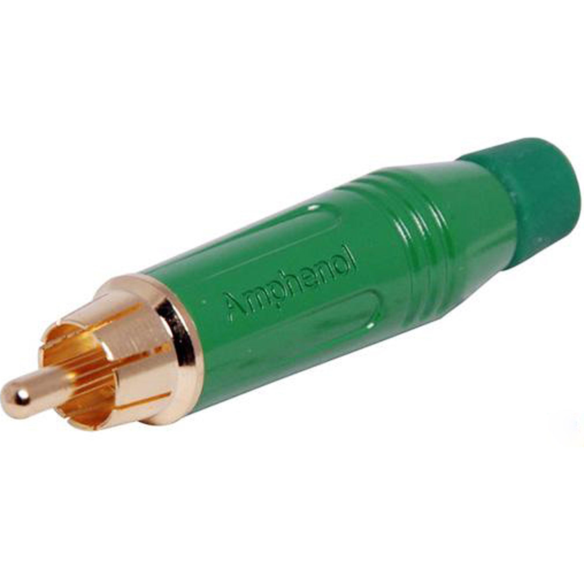 Amphenol ACPR-GRN Gold Plated Male RCA Phono Cable Mount Connector (Green)