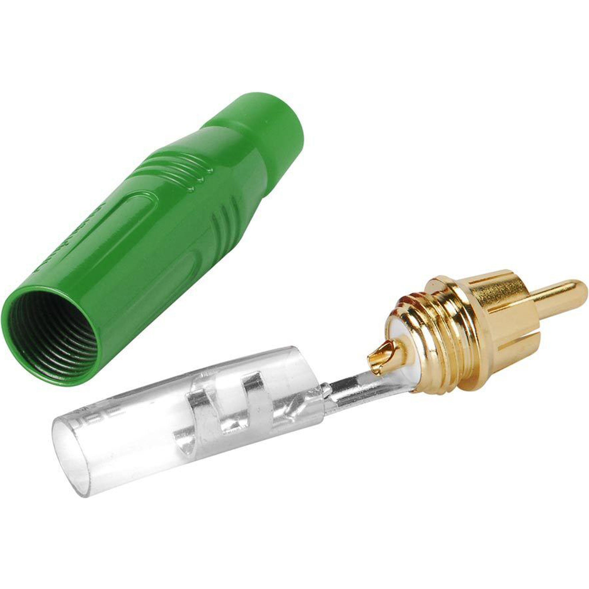 Amphenol ACPR-GRN Gold Plated Male RCA Phono Cable Mount Connector (Green)