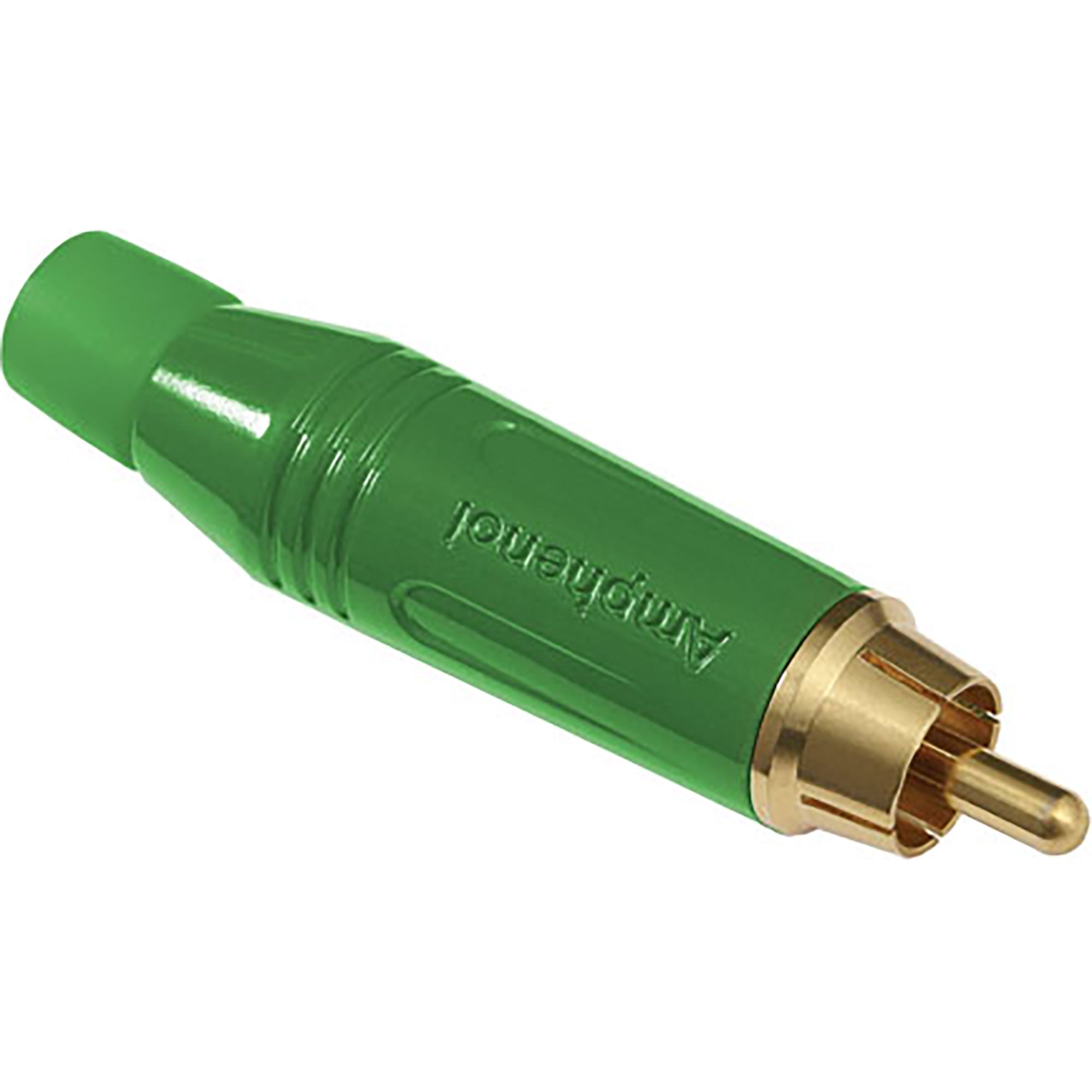 Amphenol ACPR-GRN Gold Plated Male RCA Phono Cable Mount Connector (Green)