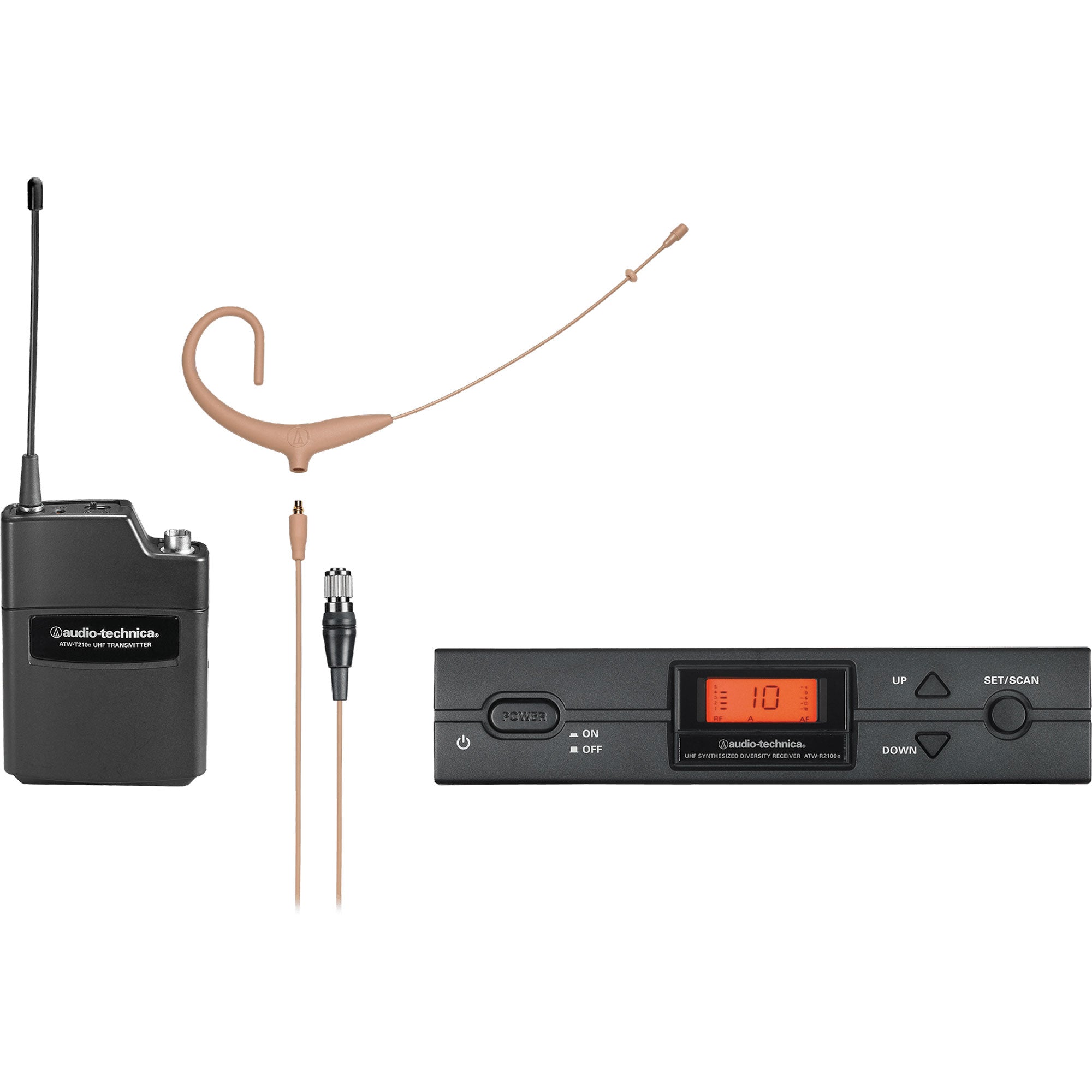 Audio-Technica ATW-2192XcITH Earset Wireless Microphone System (Beige, 487.125-506.500 MHz)