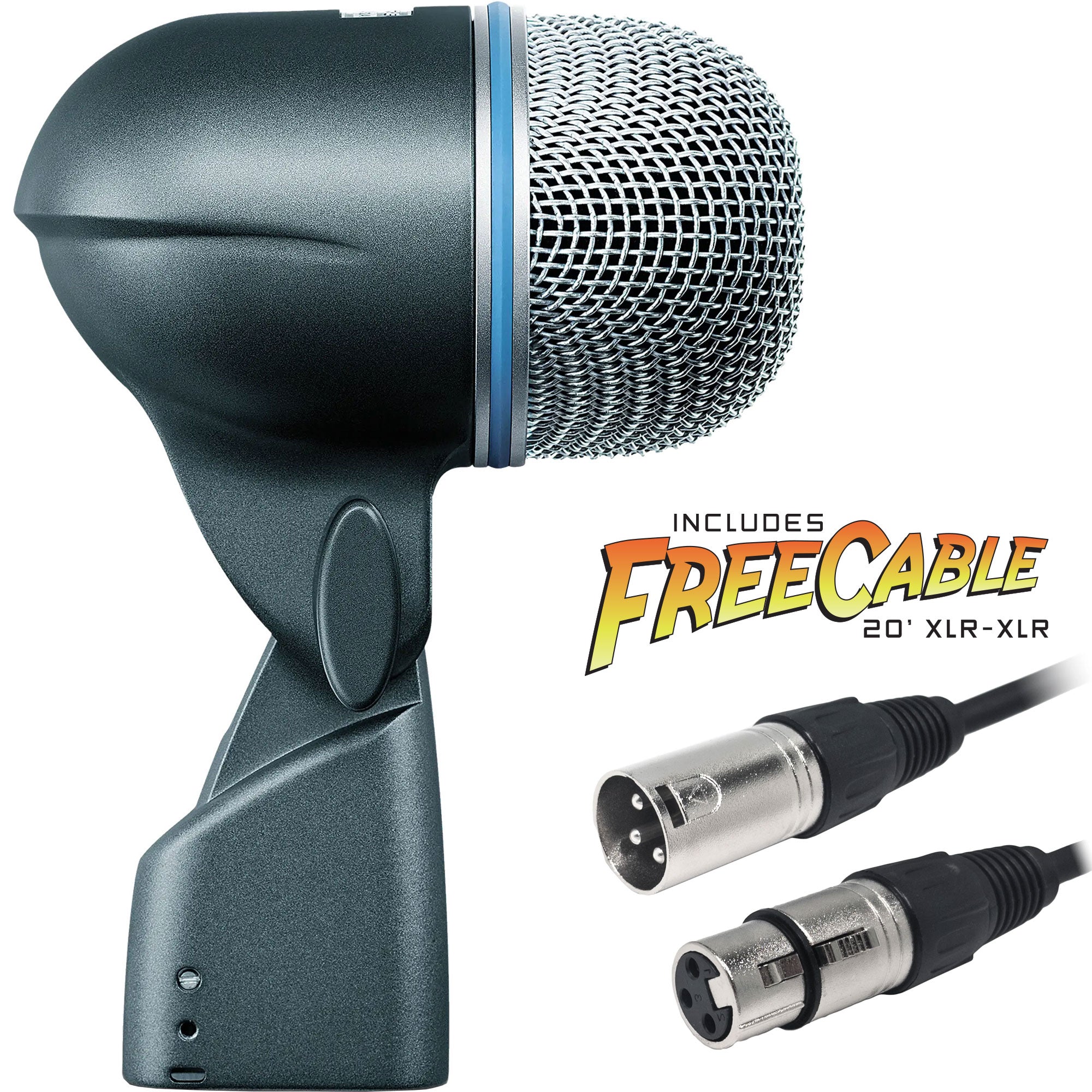 Shure Beta 52A Supercardioid Dynamic Microphone for Bass Instruments with FREE 20' XLR Cable