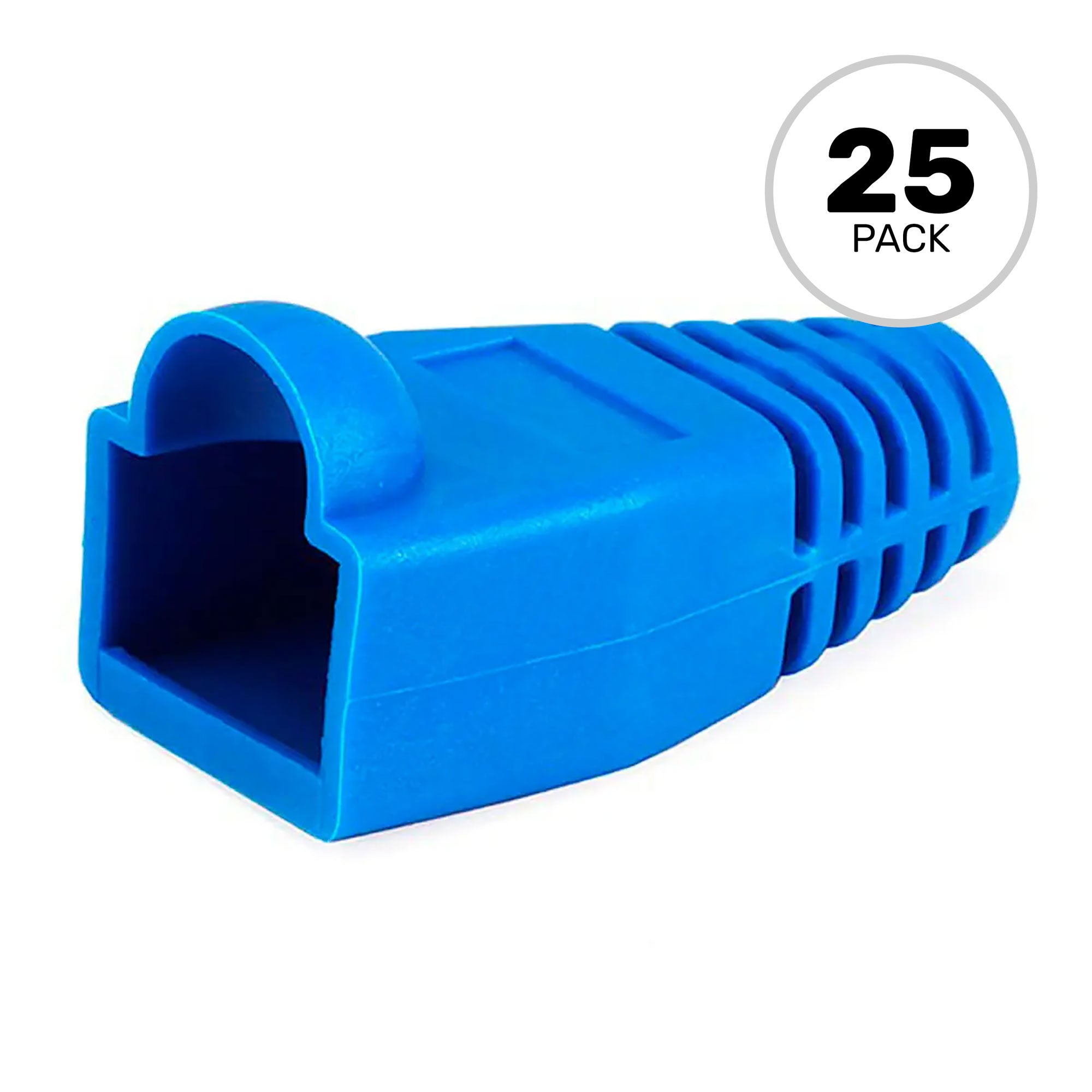 Performance Audio RJ45 CAT5, CAT5e Ethernet Network Strain Relief Boot (6.5mm, Blue, 25 Pack)