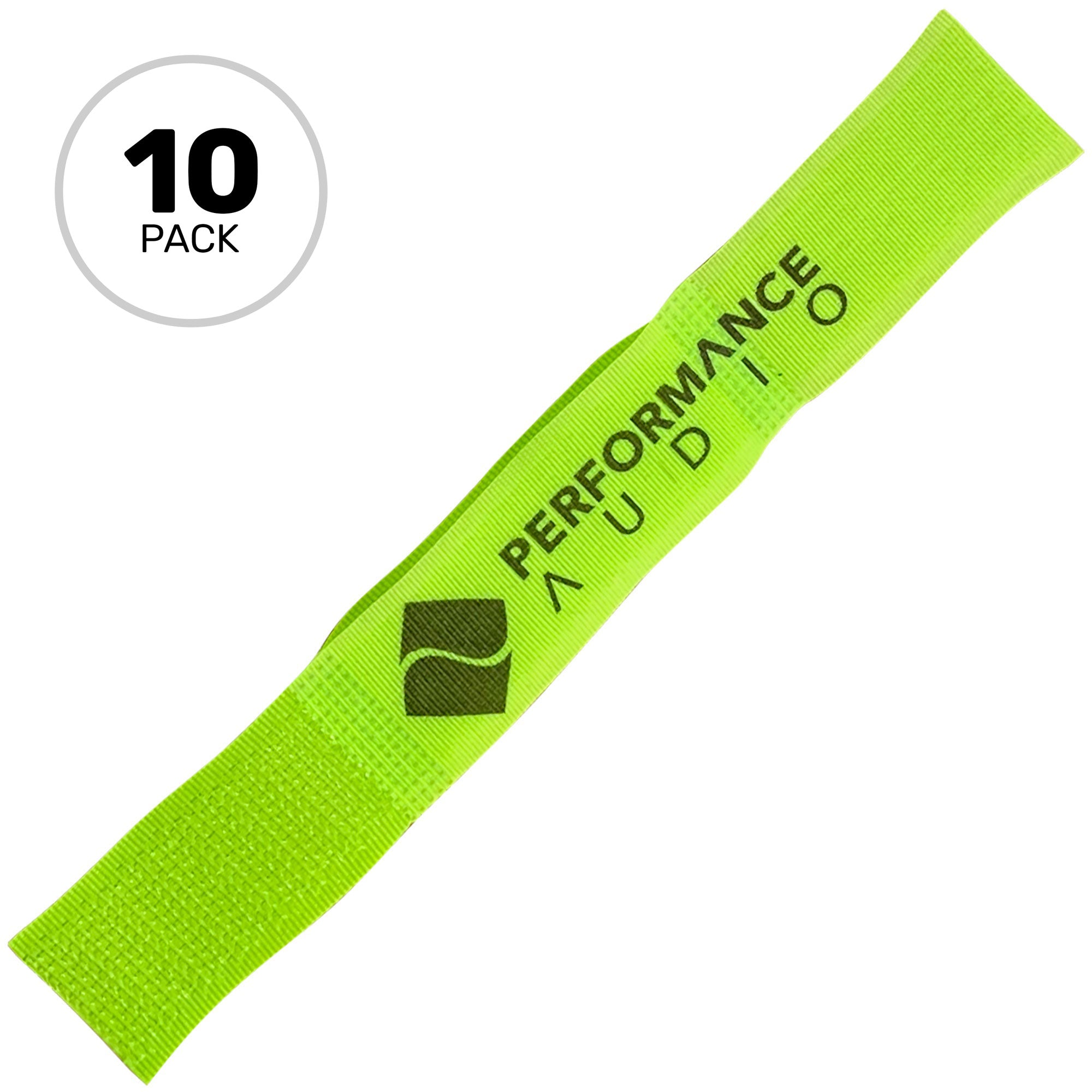 Cord-Lox 205-C Closed Loop Velcro Hook and Loop Cable Ties (3/4" x 5", Neon Green, 10 Pack)