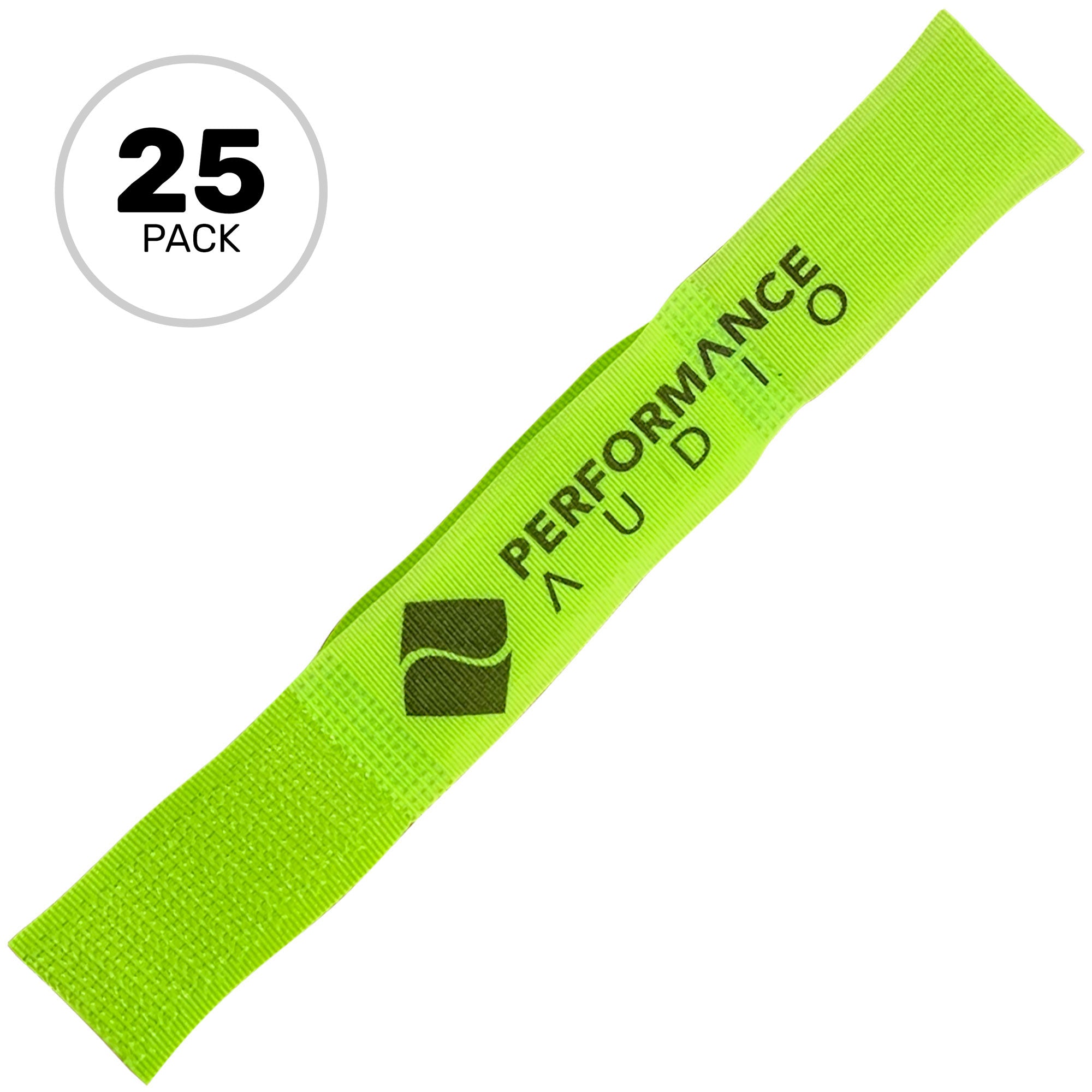 Cord-Lox 310-C Closed Loop Velcro Hook and Loop Cable Ties (1" x 10", Neon Green, 25 Pack)