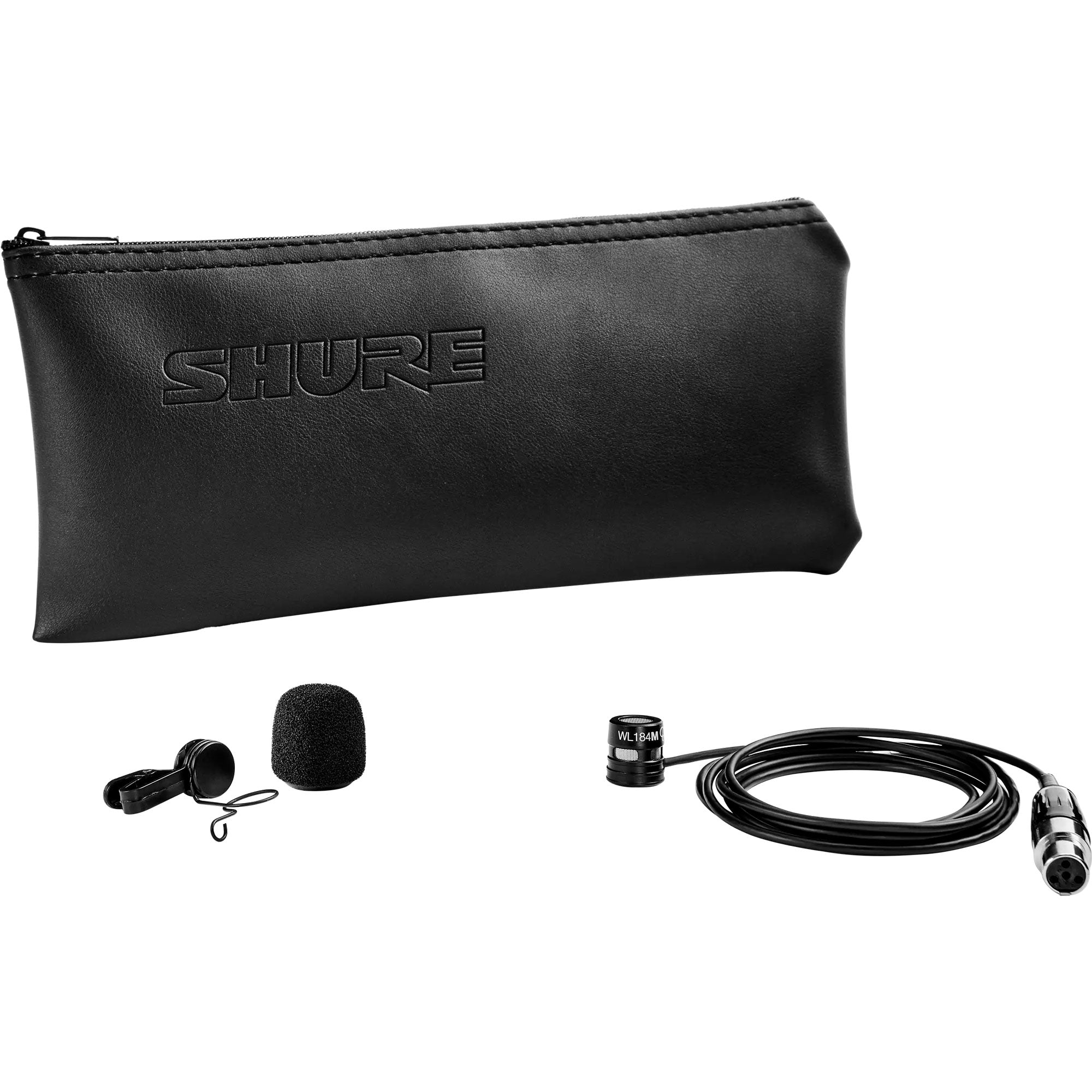 Shure WL184m Low-Profile Supercardioid Lavalier Microphone with TA4F Connector (Black)