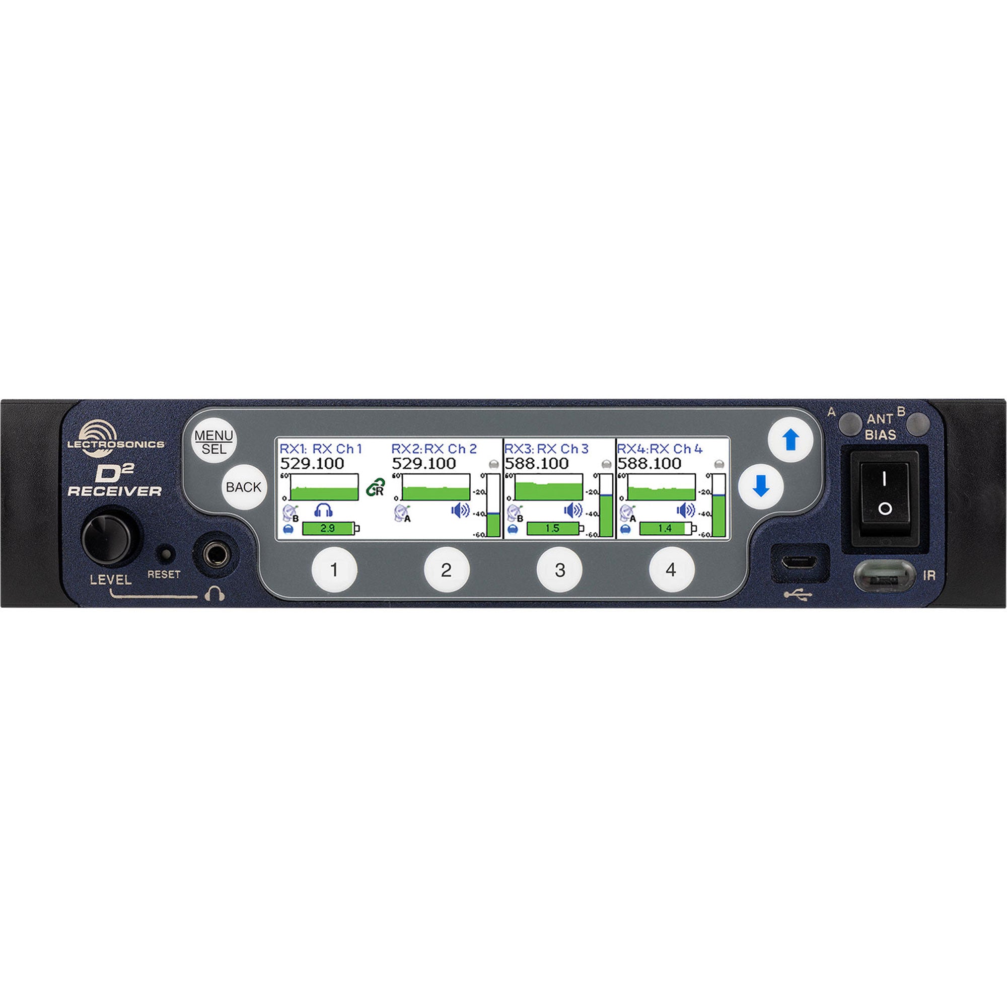 Lectrosonics DSQD 4-Channel Digital Wireless Receiver (Dante)