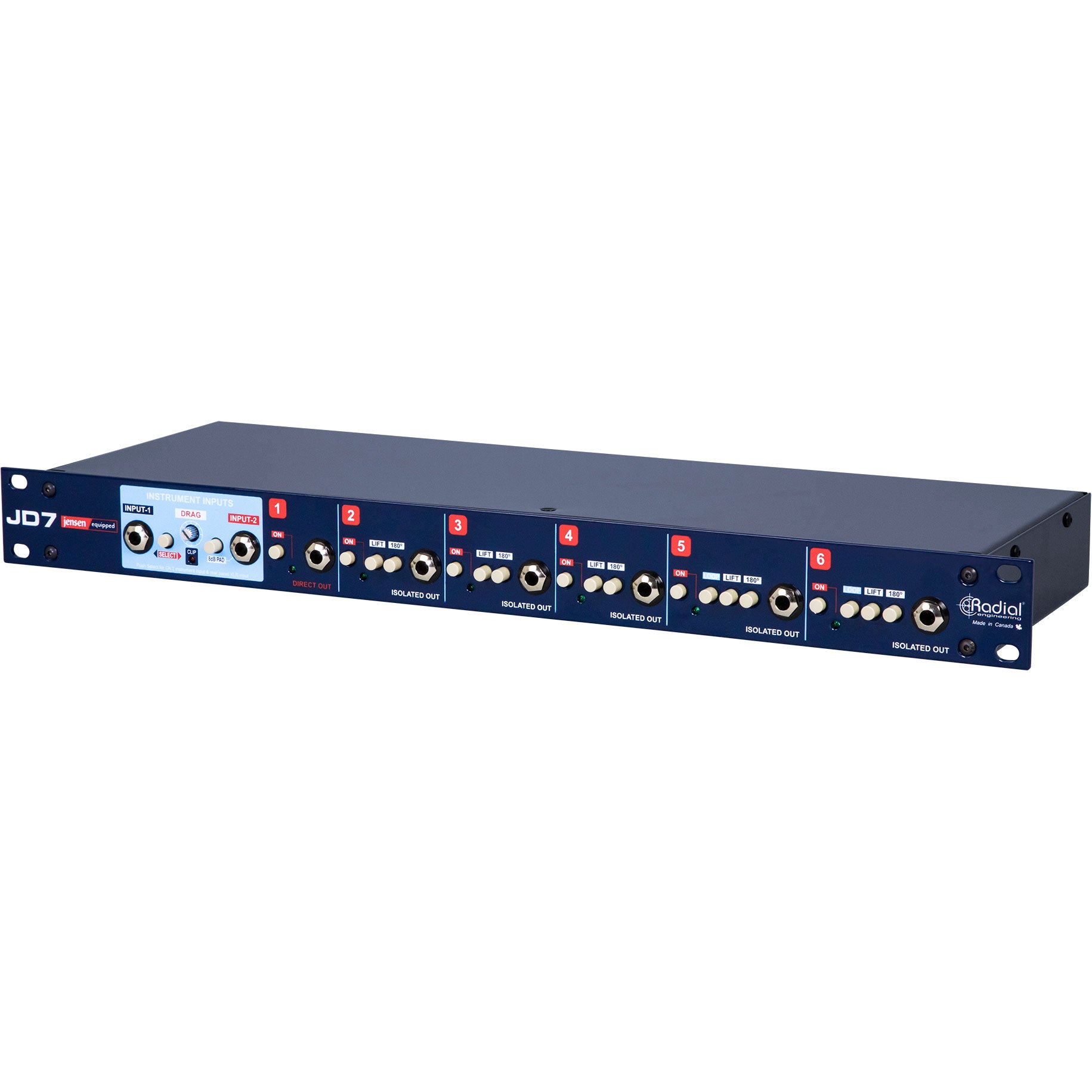 Radial Engineering JD7 1x7 Guitar Signal Distribution Amplifier