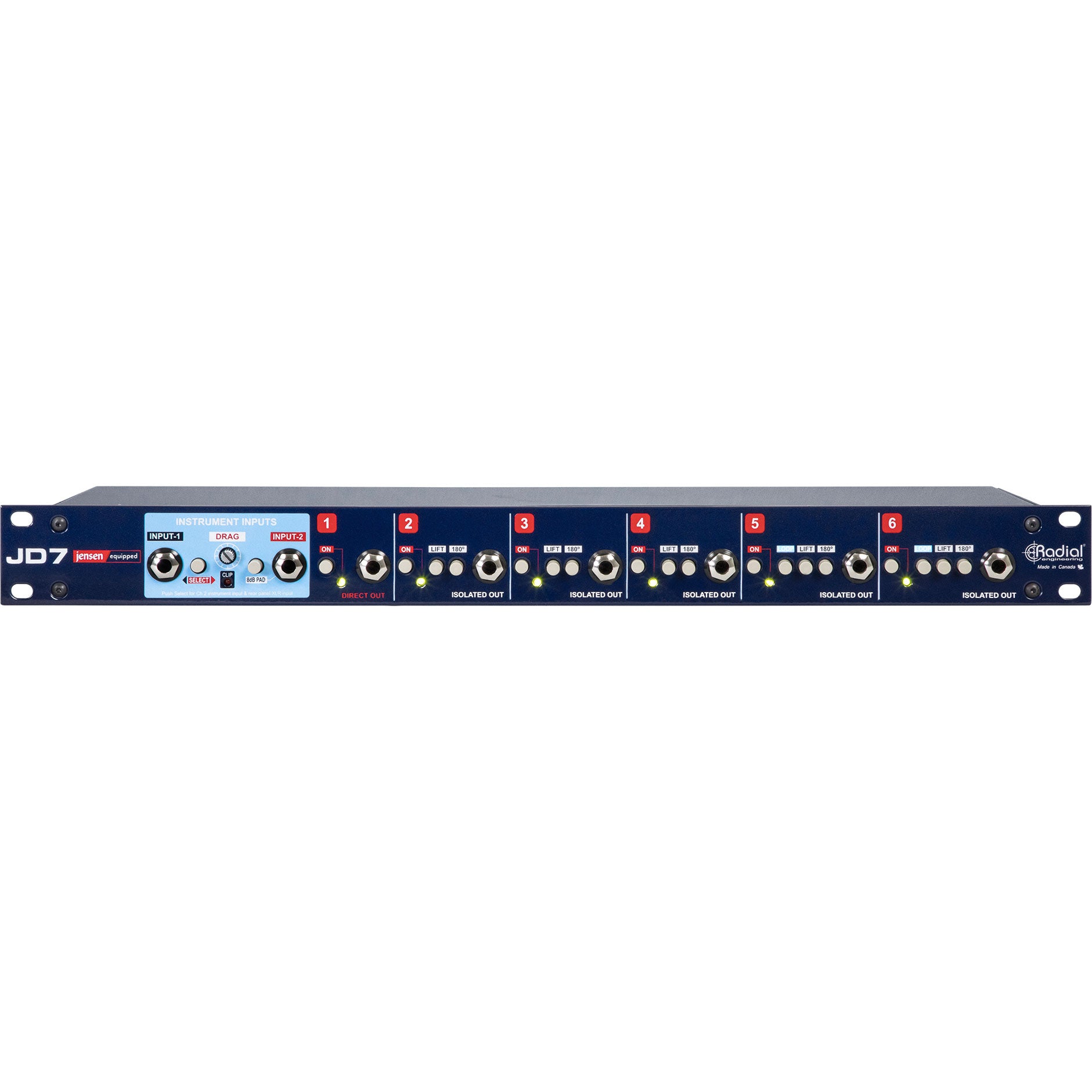 Radial Engineering JD7 1x7 Guitar Signal Distribution Amplifier