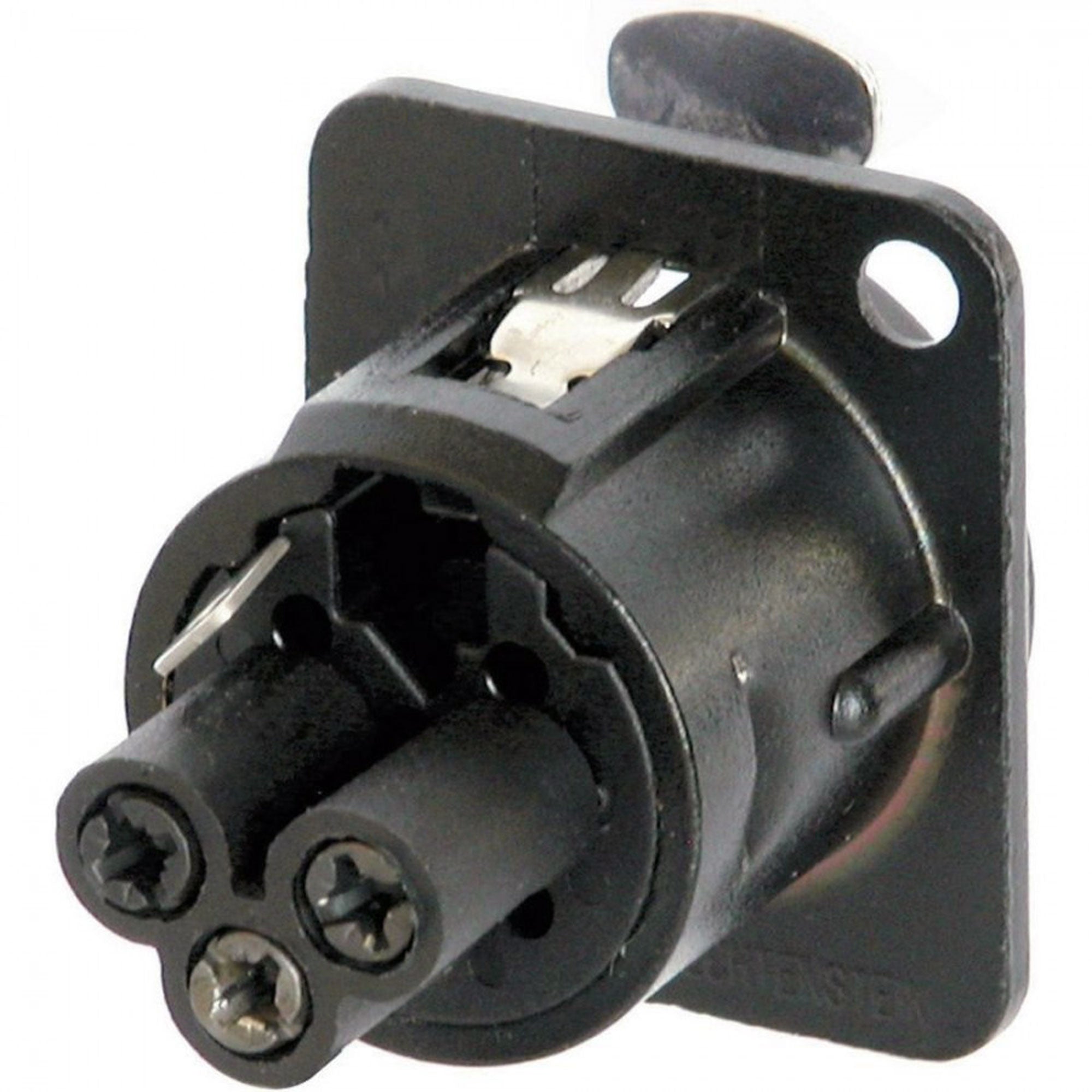 Neutrik NC3FD-S-1-B Female 3-Pin XLR Chassis Connector with Screw Terminals (Black/Gold, Box of 100)