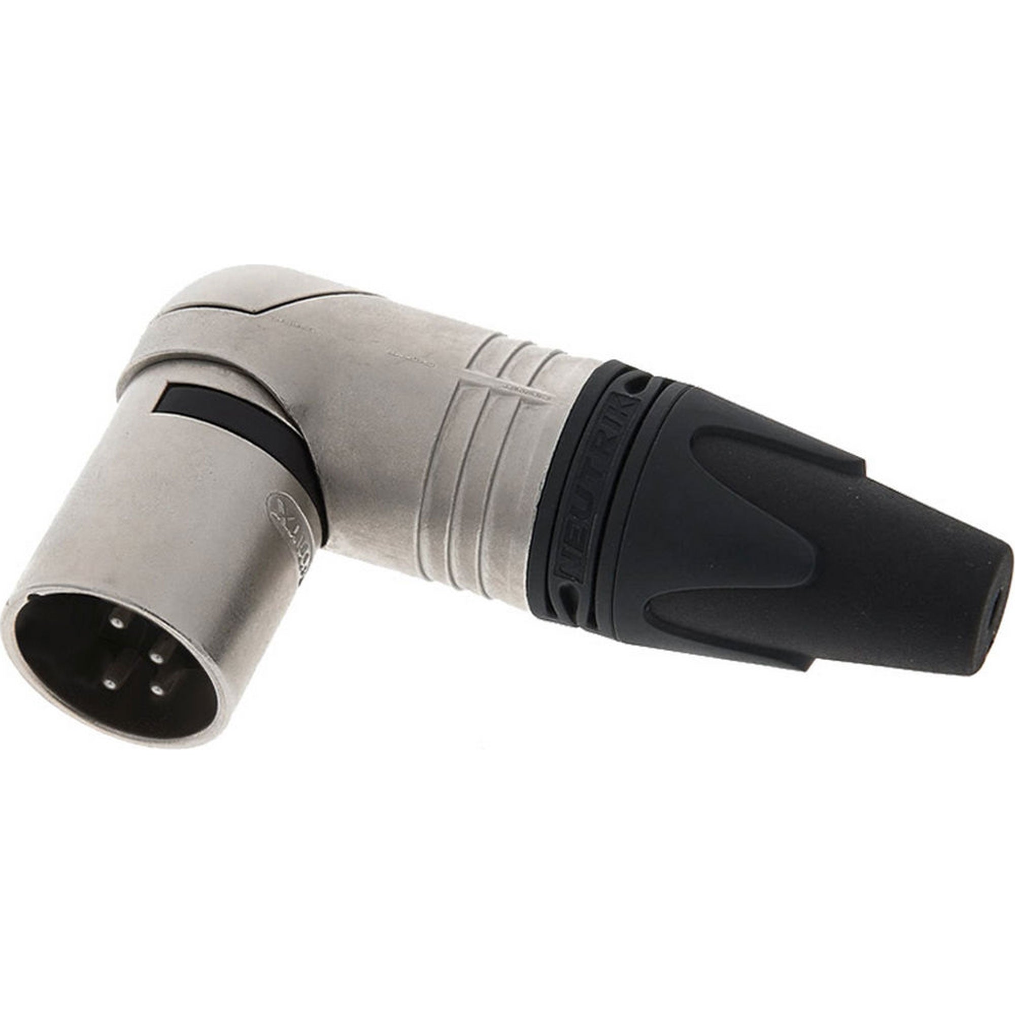 Neutrik NC4MRX Male Right Angle 4-Pin XLR Cable Connector (Nickel/Silver, Box of 50)