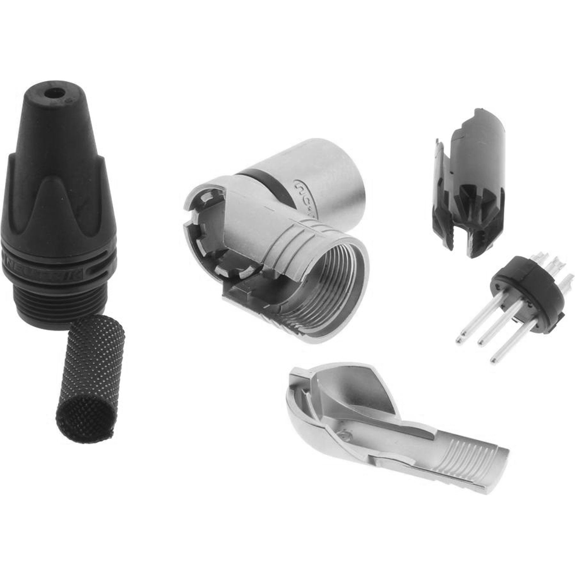 Neutrik NC4MRX Male Right Angle 4-Pin XLR Cable Connector (Nickel/Silver, Box of 50)