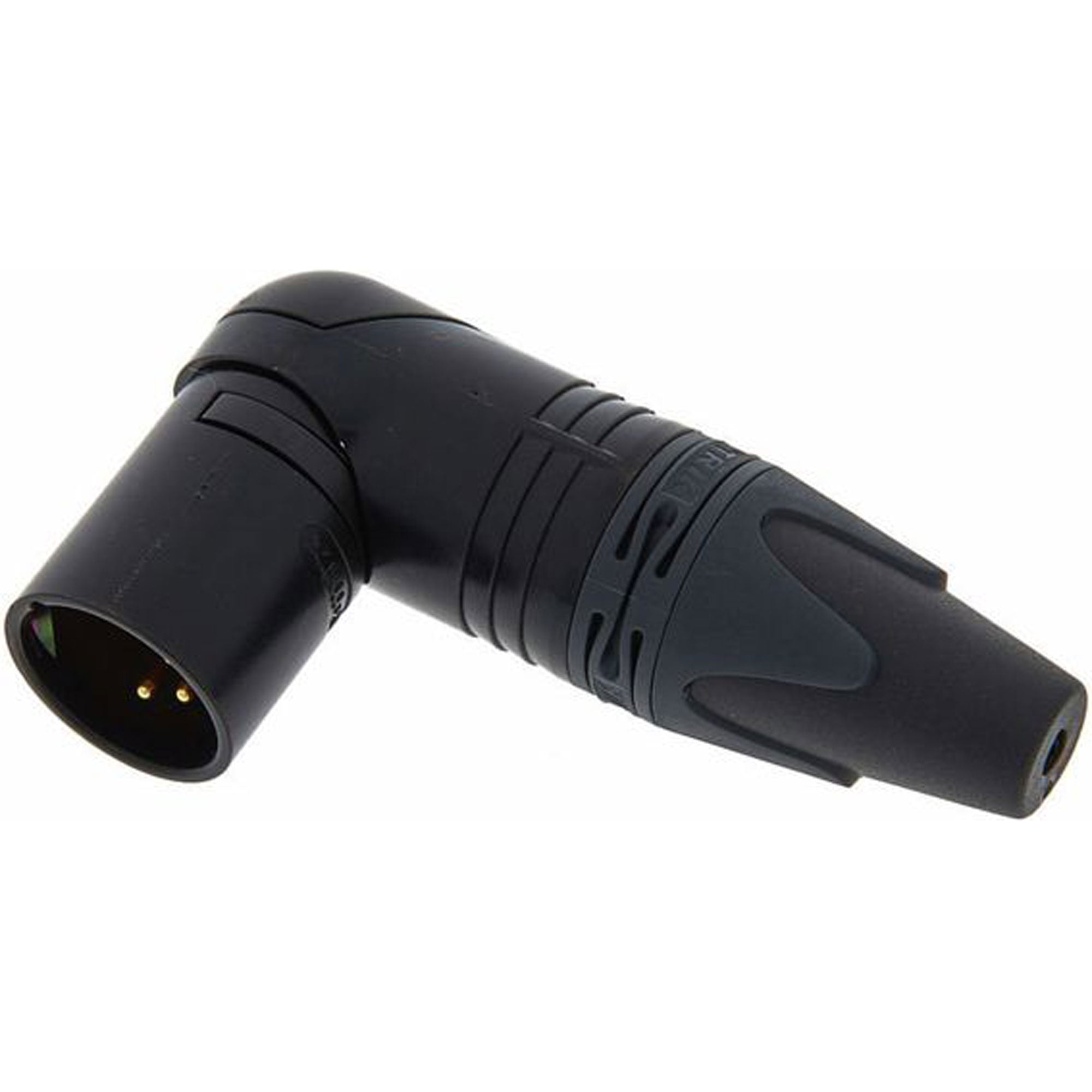 Neutrik NC4MRX-B Male Right Angle 4-Pin XLR Cable Connector (Black/Gold)