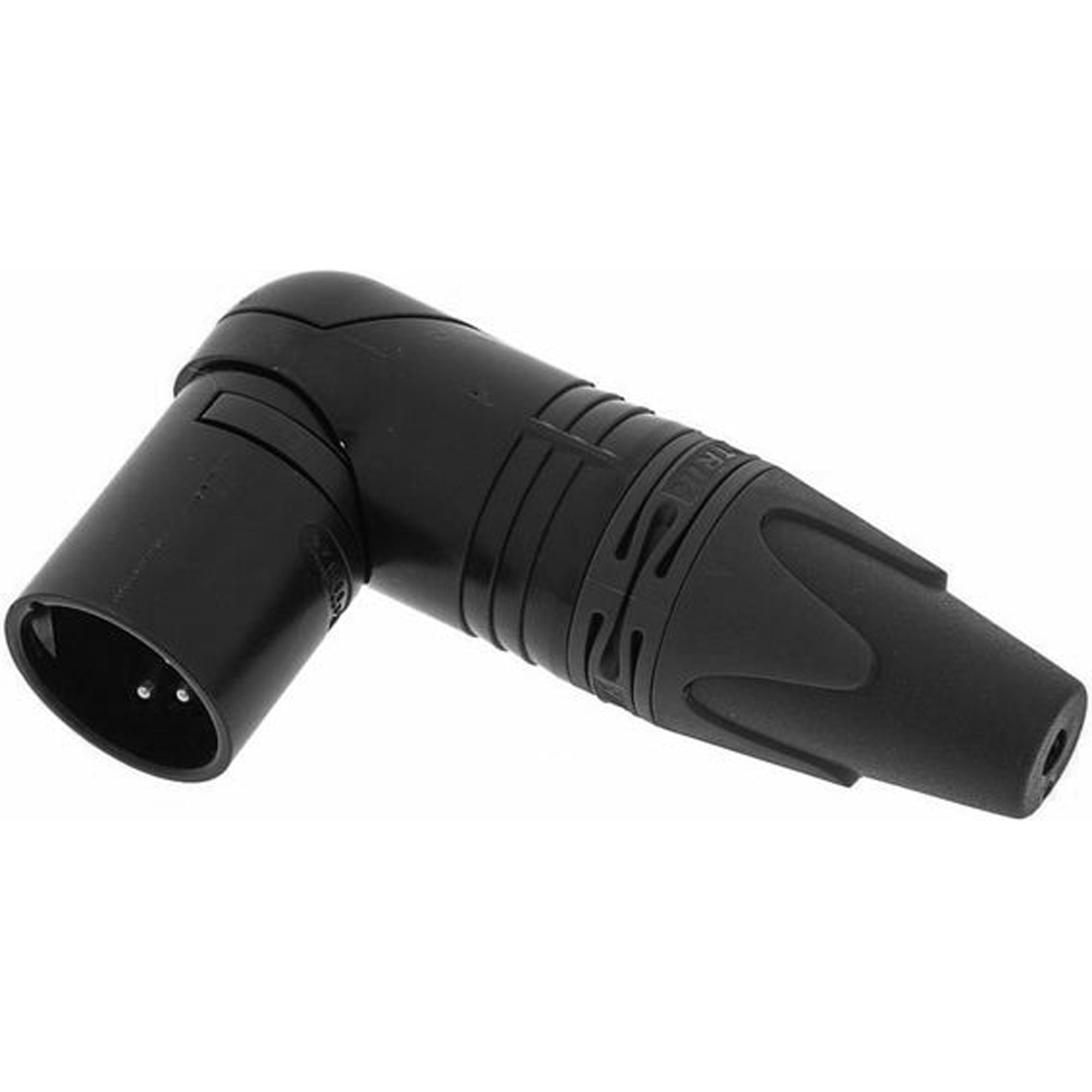 Neutrik NC4MRX-BAG Male Right Angle 4-Pin XLR Cable Connector (Black/Silver)