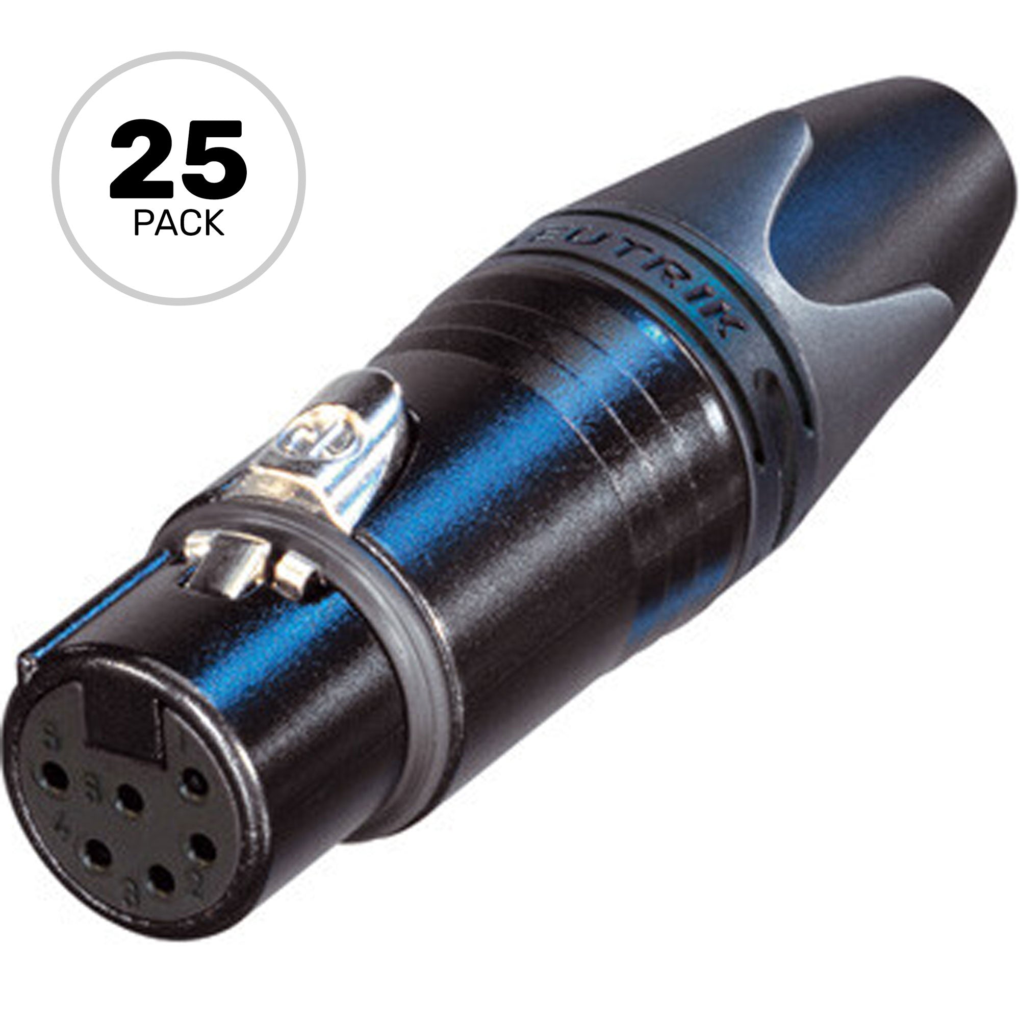 Neutrik NC6FXX-B Female 6-Pin XLR Cable Connector (Black/Gold, Box of 25)