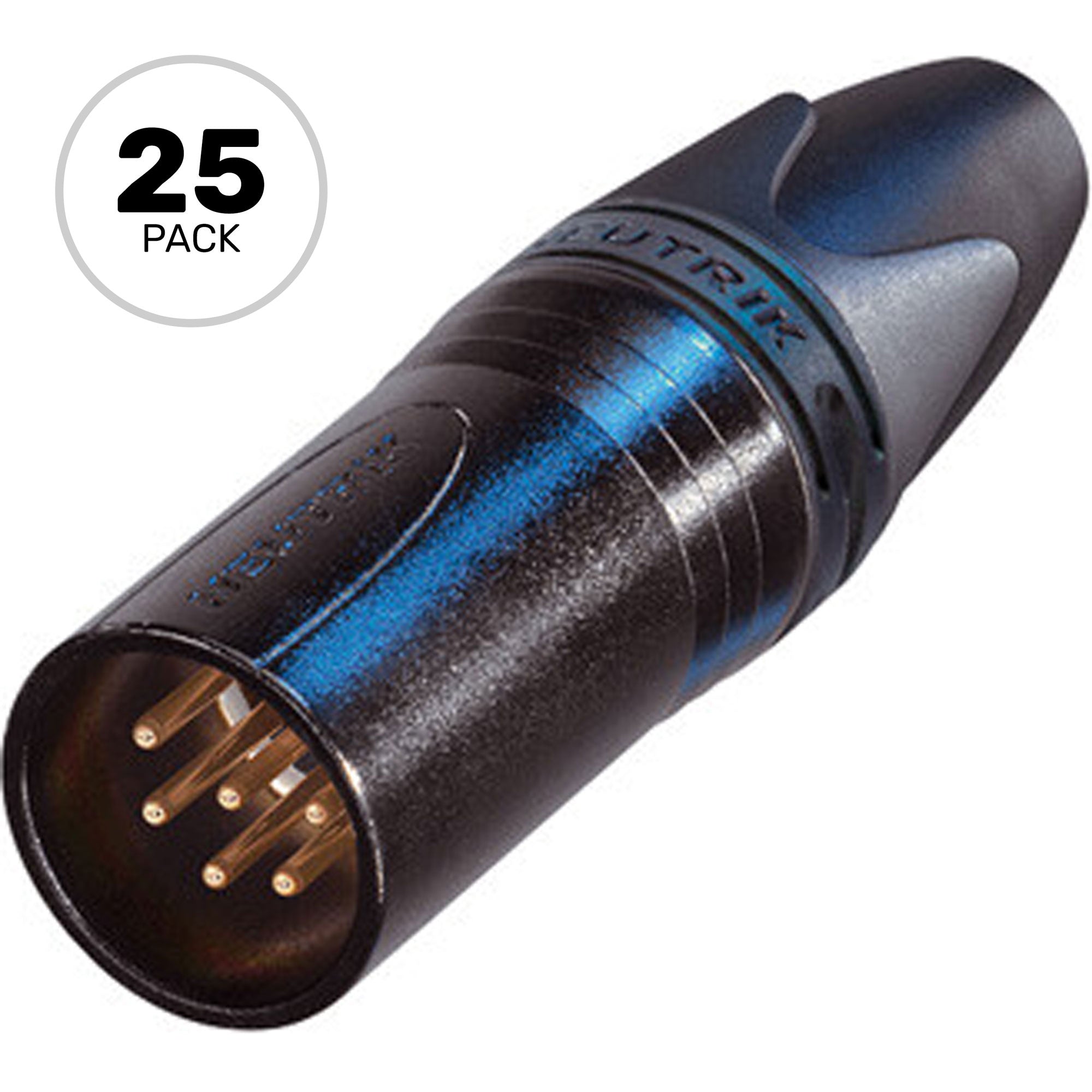 Neutrik NC6MXX-B Male 6-Pin XLR Cable Connector (Black/Gold, Box of 25)