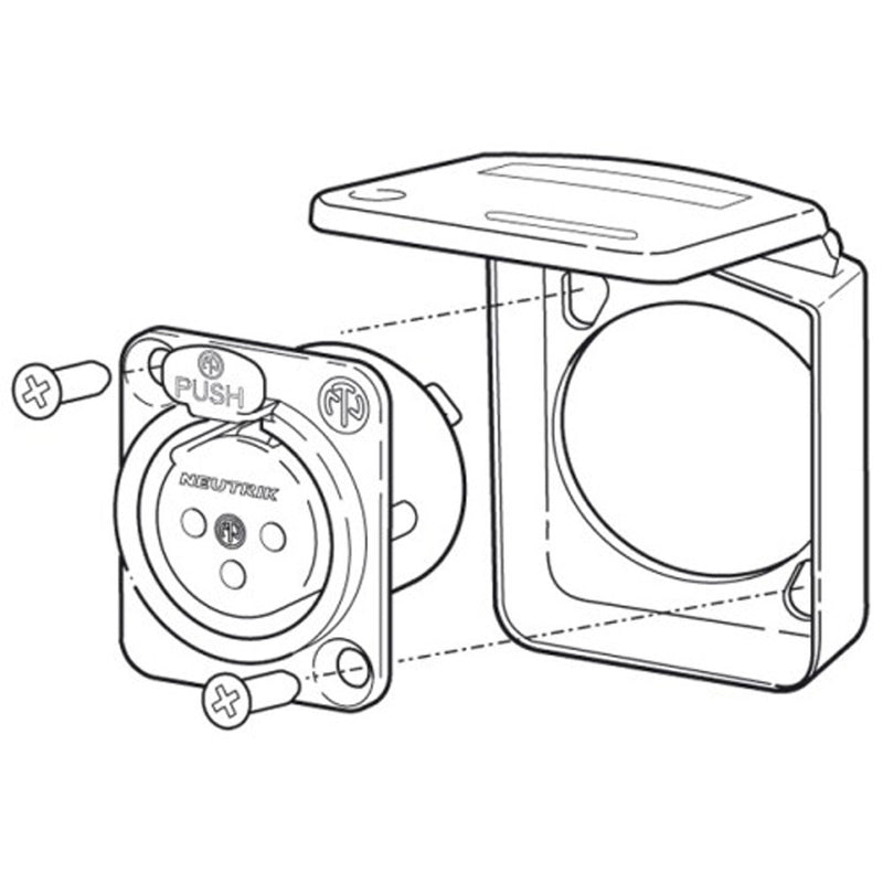 Neutrik SCDX Hinged Cover for D-Sized Panel Mount Connectors (Box of 100)