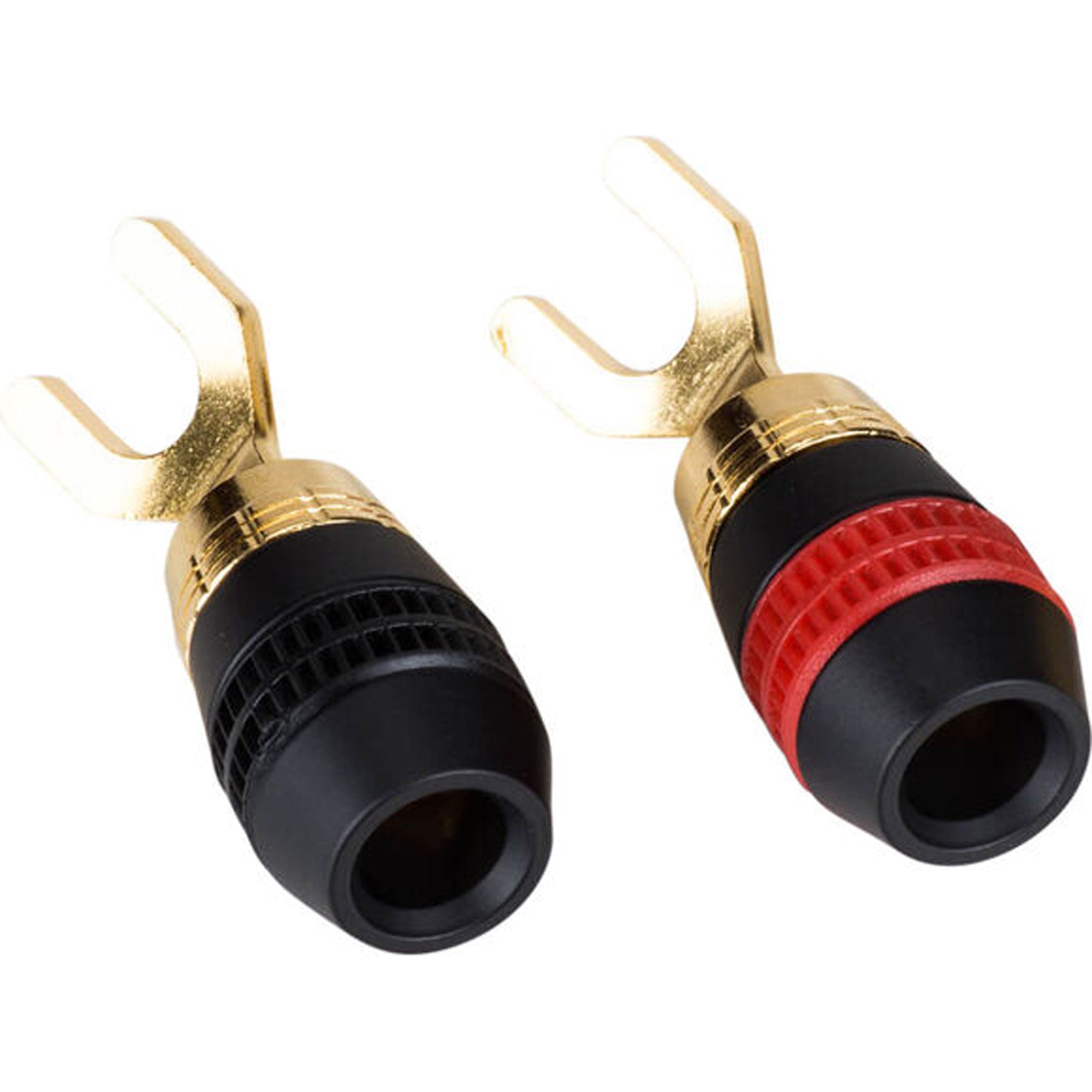 Performance Audio Compression Style Spade Lug Terminals Pair (1 Red & 1 Black)