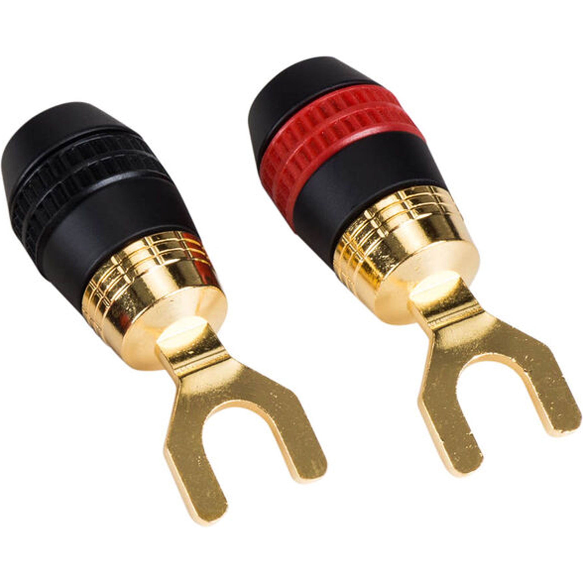 Performance Audio Compression Style Spade Lug Terminals Pair (1 Red & 1 Black)