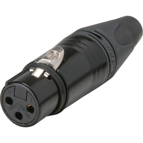 Neutrik NC3FXX-BAG Female 3-Pin XLR Cable Connector (Black/Silver)