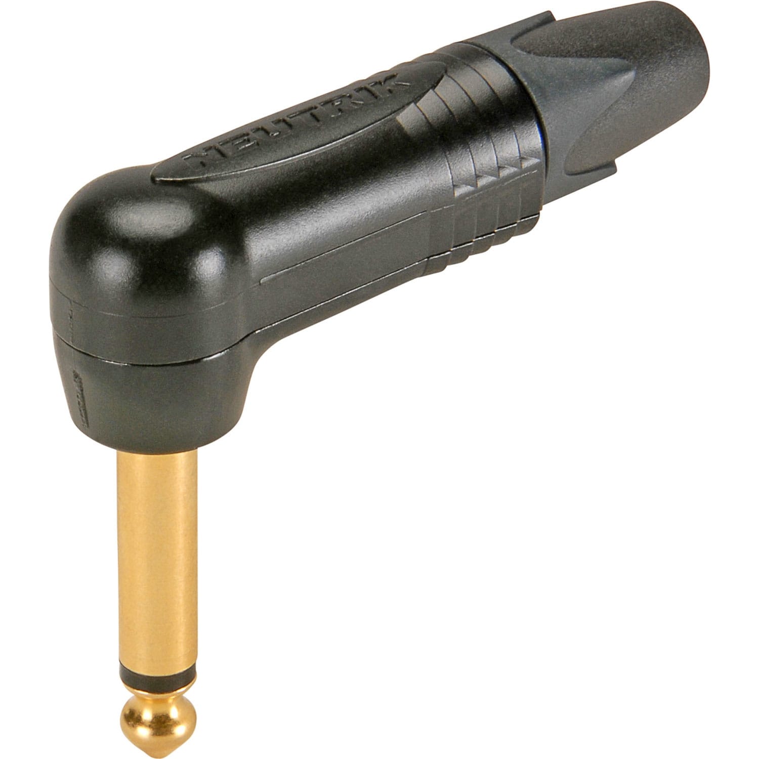 Neutrik NP2RX-B Professional Right-Angle 1/4" TS Mono Phone Plug (Black/Gold)