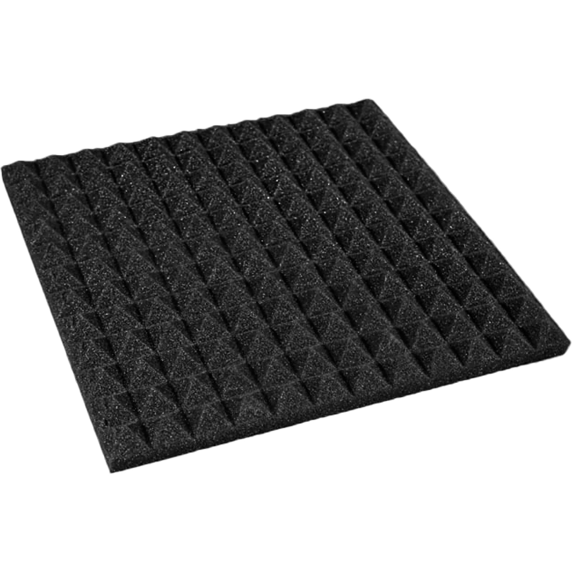 Performance Audio 12" x 12" x 1" Pyramid Acoustic Foam Tile (Charcoal, 48 Pack)