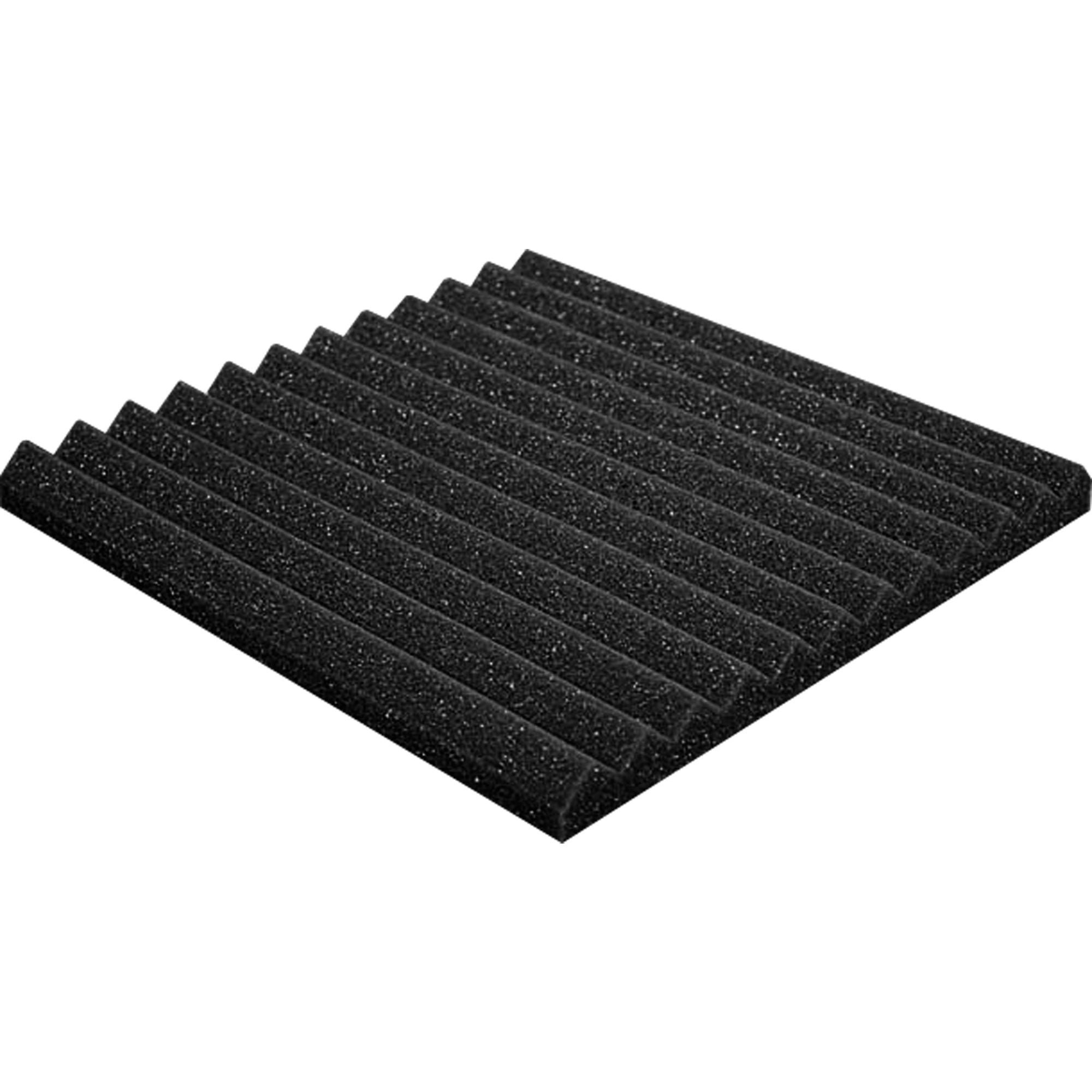 Performance Audio 12" x 12" x 1" Wedge Acoustic Foam Tile (Charcoal, 24 Pack)